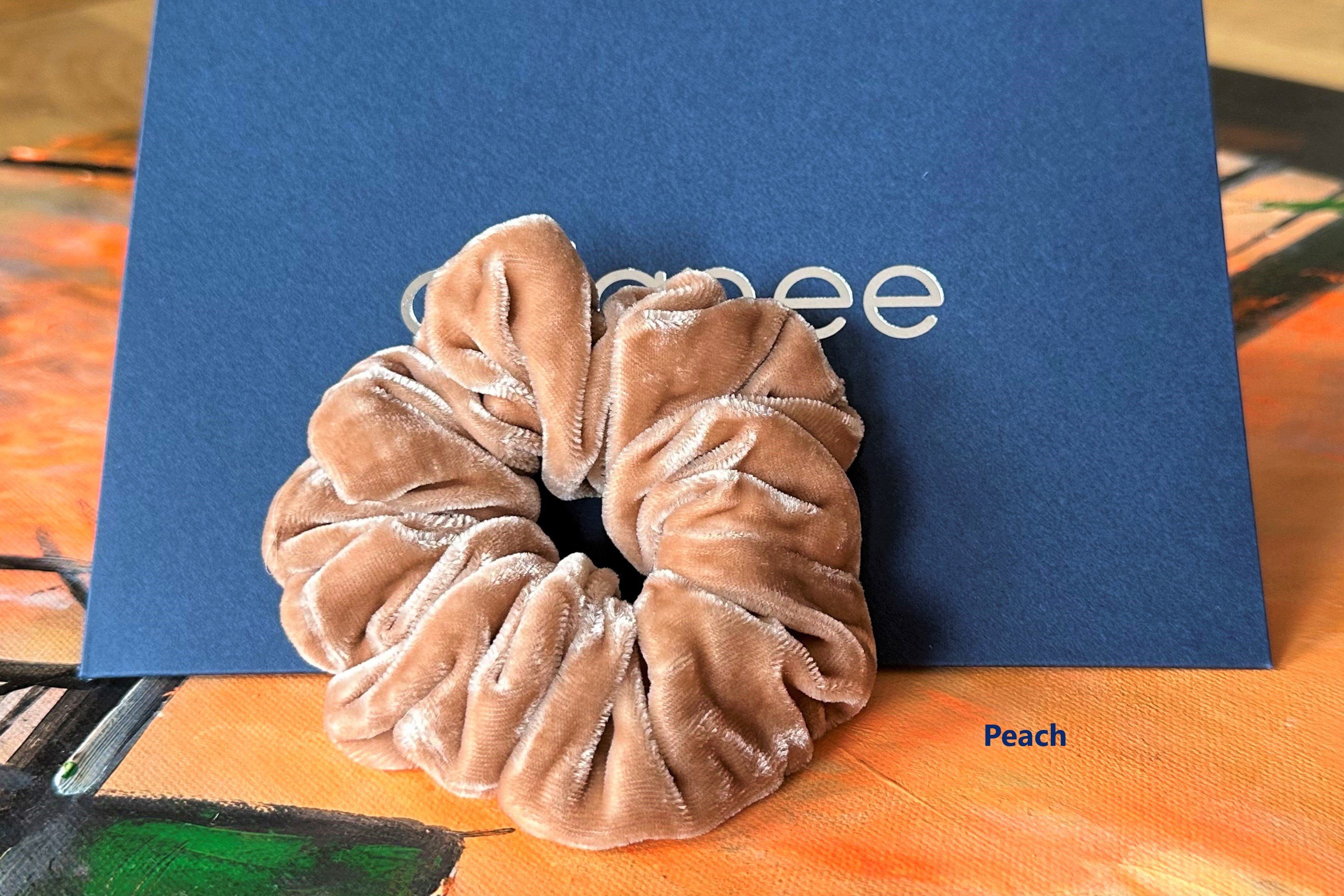 orignee Haargummi 2er Set Seidensamt Scrunchies mit Maulbeerseide, weich & haarschonend, 2-tlg., 2er Set, haarschonend ohne Knick im Haar samtweich elastisch formstabil