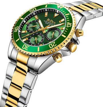 Clim Art für Männer Chronographen Edelstahl Wasserdicht Watch, Quarz Uhren mit Datum Business Casual