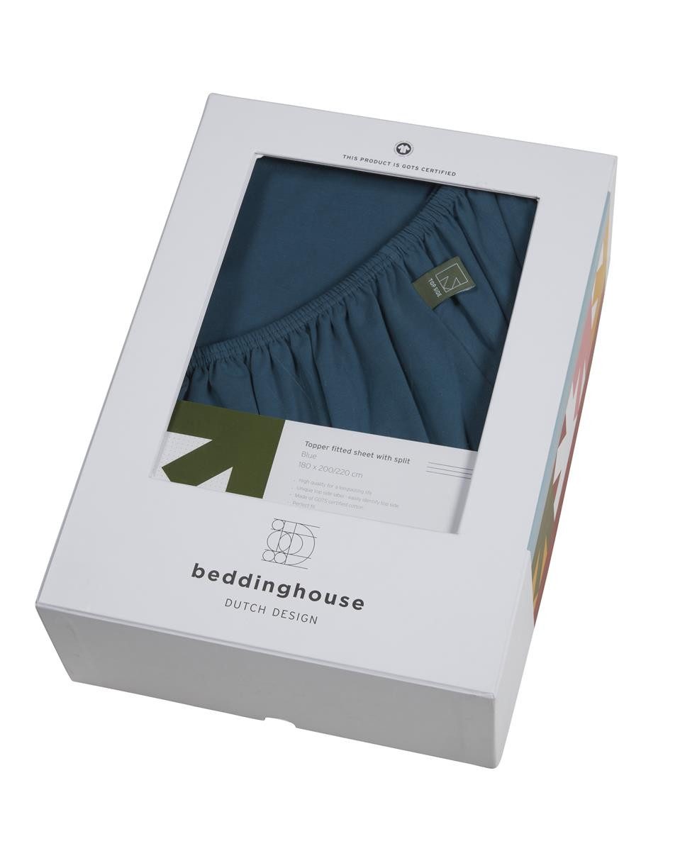 Beddinghouse Spannbettlaken Spannbettlaken DD Organic LY HL BlGr 200x200/220 bunt, Baumwolle, Gummizug: Rundum, (1 Stück), Spannbettlaken Spannbetttuch Laken mit Gummizug