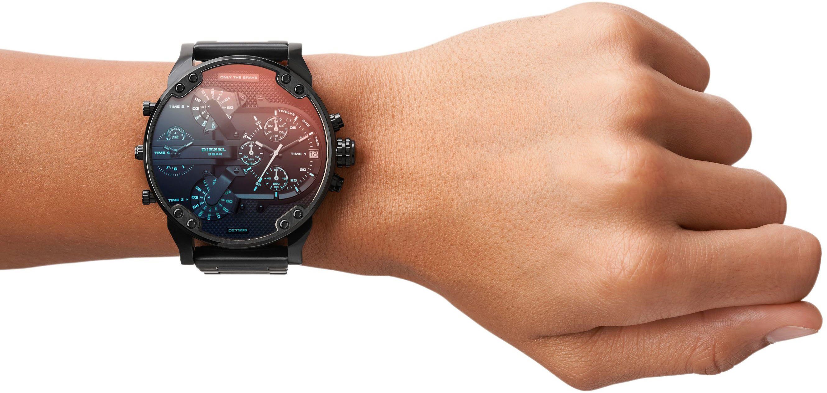 Diesel Chronograph MR. DADDY 2.0 DZ7395, Quarzuhr, Armbanduhr, Herrenuhr, Stoppfunktion, mehrere Zeitzonen
