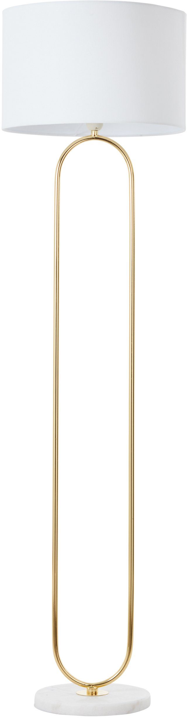 Guido Maria Kretschmer Home&Living Stehlampe Zeria, ohne Leuchtmittel, Stehleuchte mit Fuß aus Marmor, Stoff-Schirm