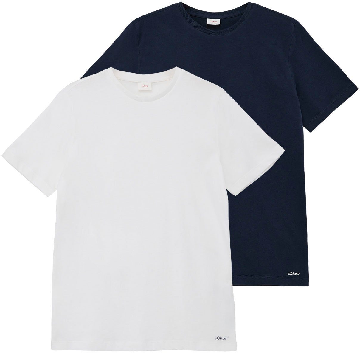 s.Oliver Junior T-Shirt (2-tlg) für Jungs weiß/blau