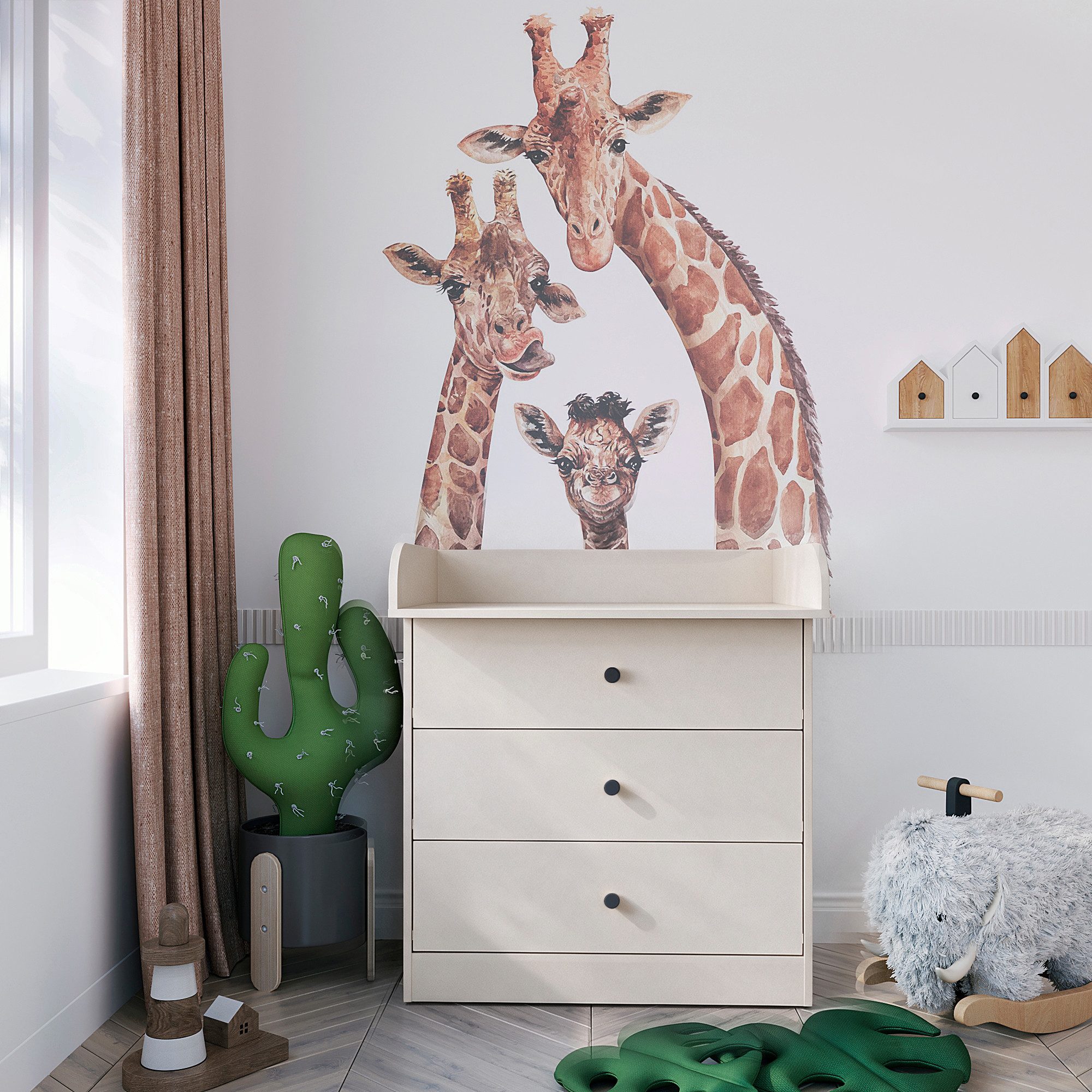 KOMTO Wickelkommode mit Schubladen - Baby Kommode mit Wickelaufsatz, Wickeltisch M3, Wickeltisch, Wickelschrank mit Abnehmbarer Wickelsatz Weiß, Lulliblox – Bild 2 von 5