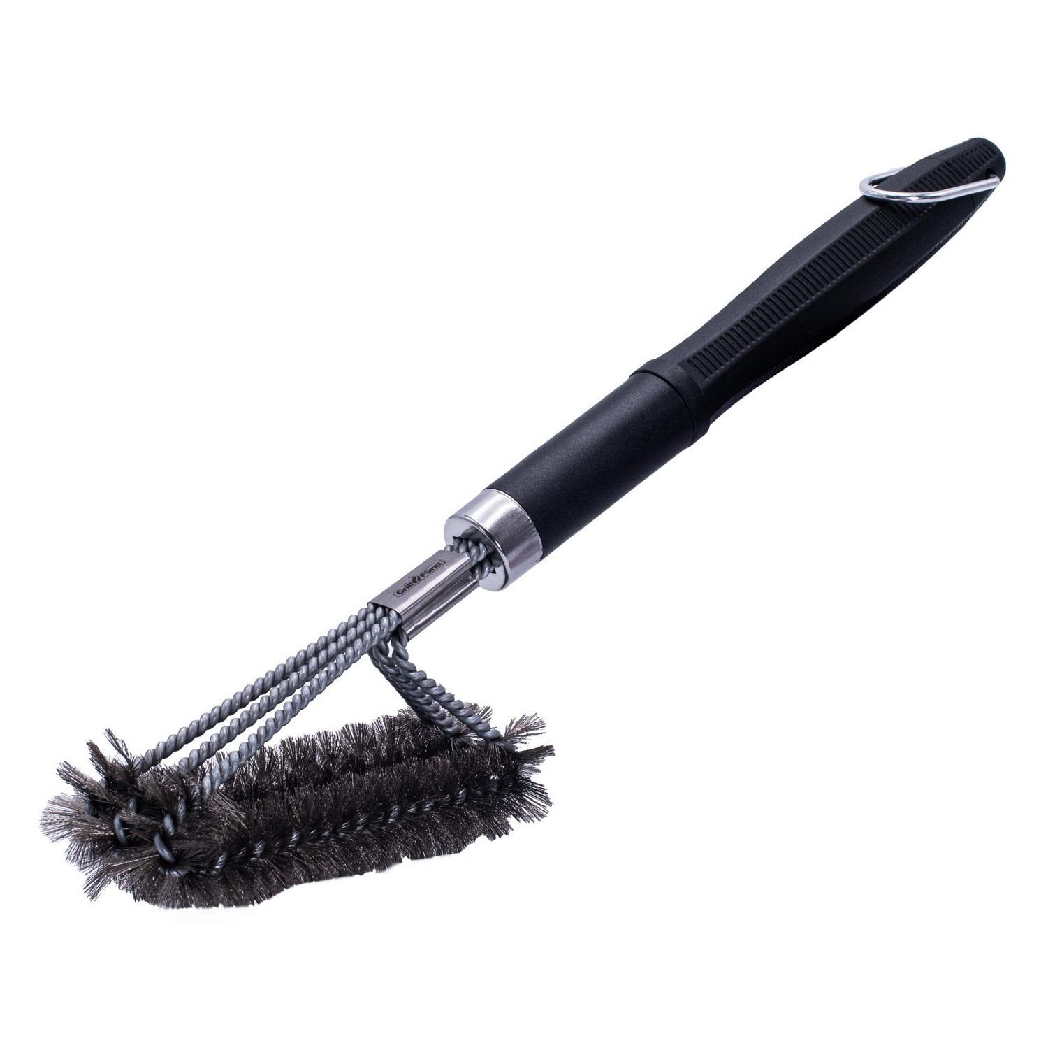 Grillfürst Grillbürste Grillfürst Grillbürste Edelstahl, schraubbar, mit langem 3-fach Bürstenkopf