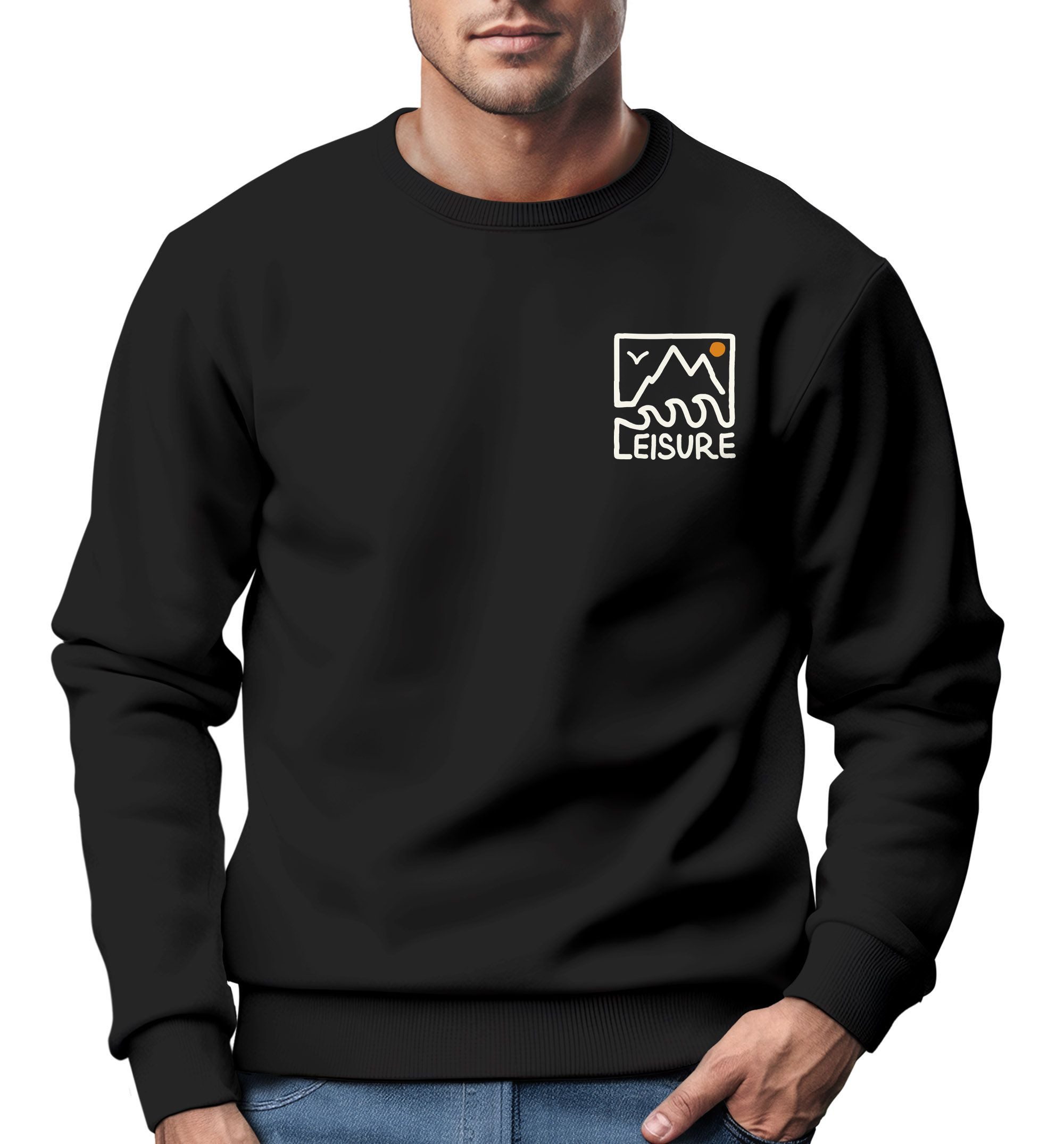 Sweatshirt Sweatshirt Herren Wandern Berge Natur Aufdruck Print Outdoor Fashion