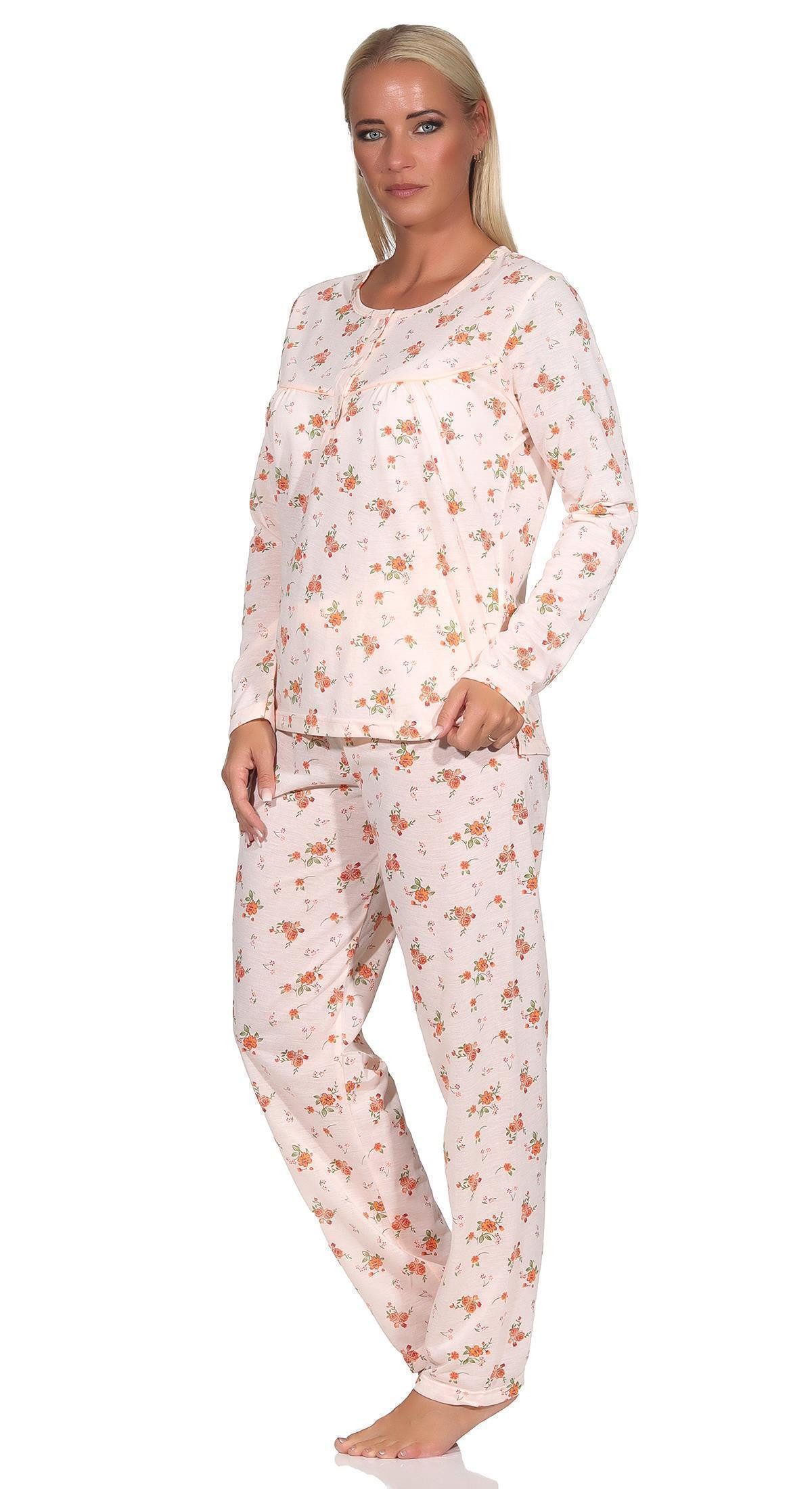 EloModa Pyjama Damen Pyjama Hose & Langarmshirt Schlafanzug; Gr. M L XL 2XL (2 tlg)