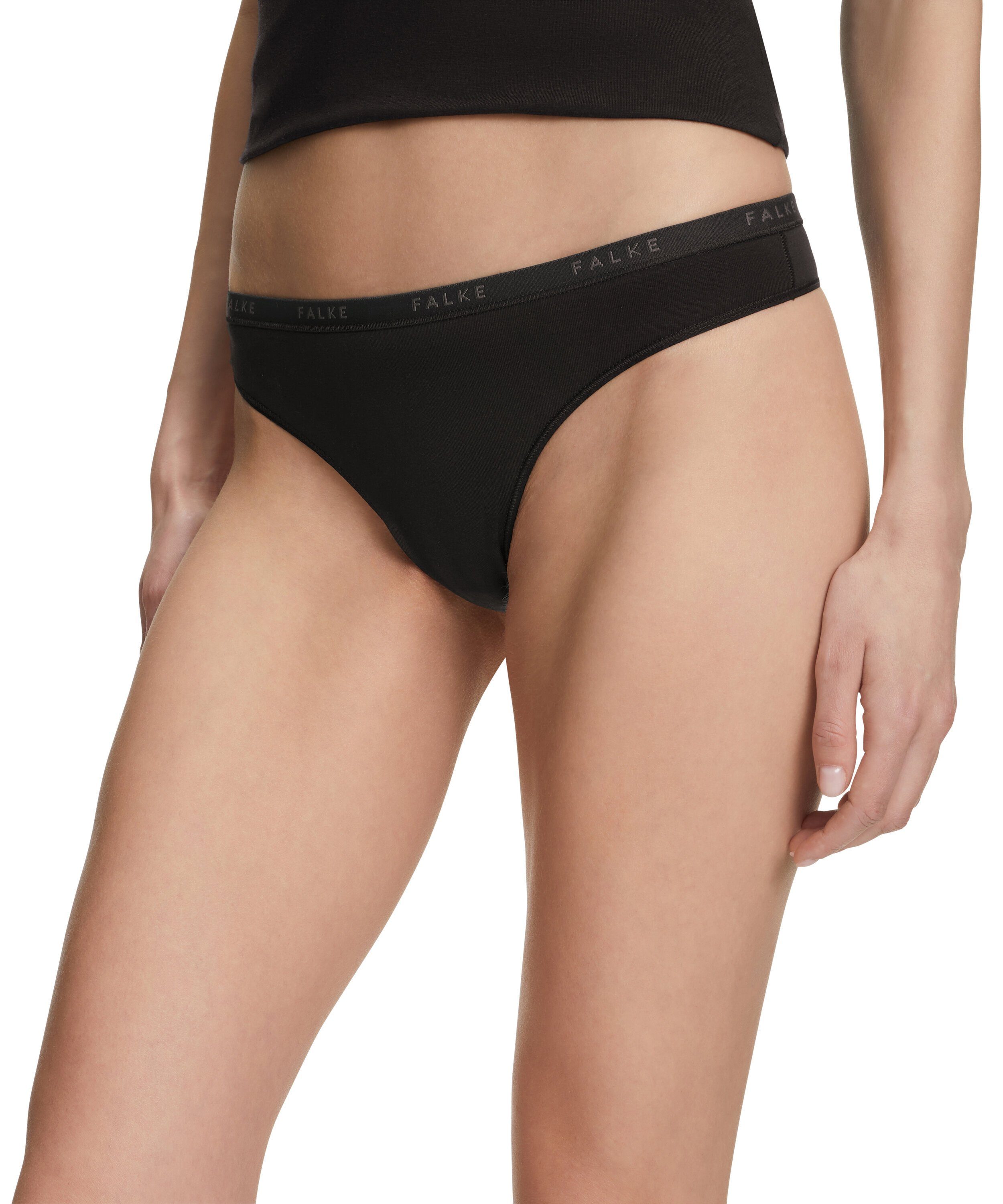 FALKE Tanga 2-Pack (2-St) black Baumwollanteil (3000) hohem mit