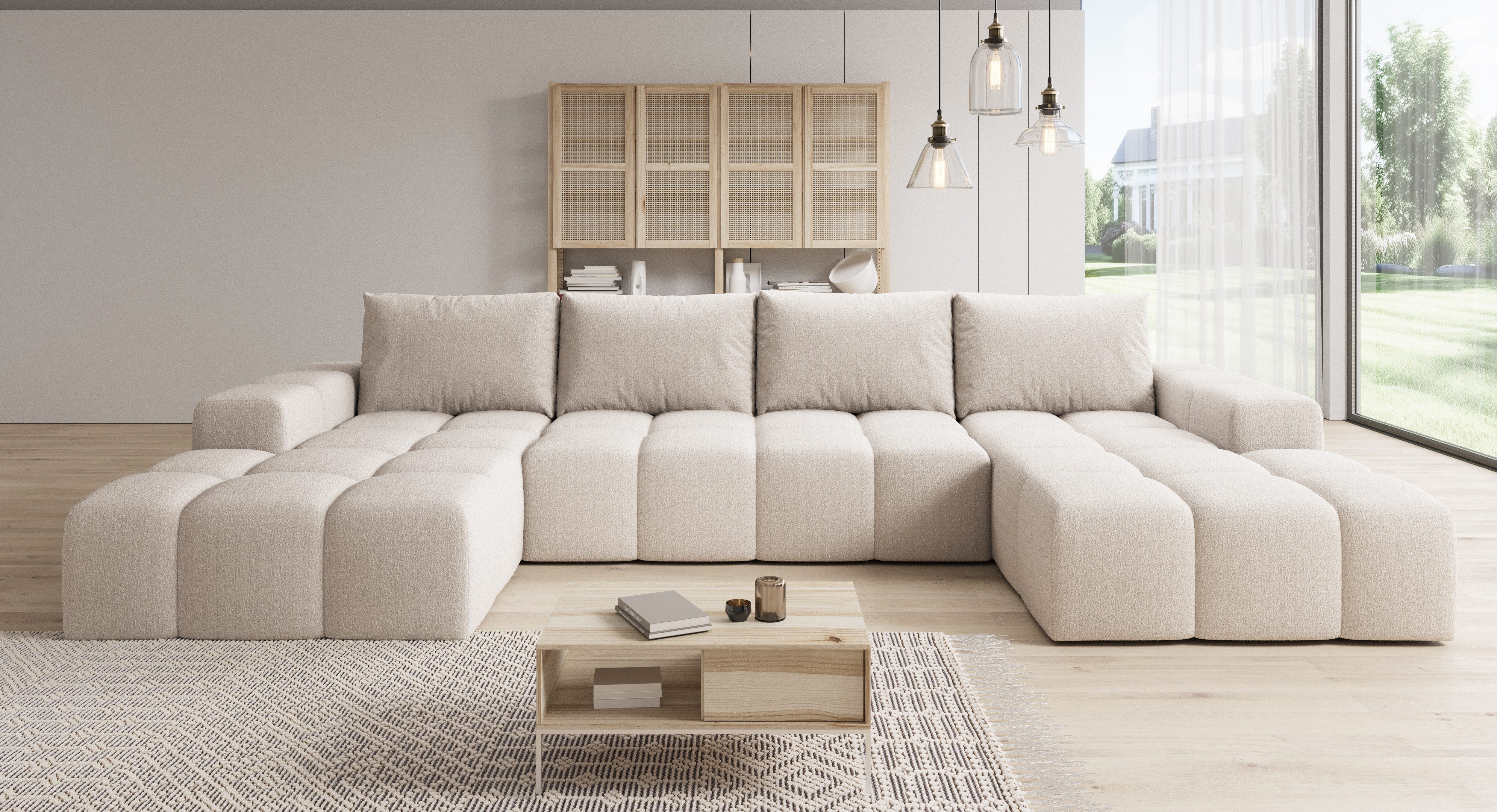 PROMETO Möbel Ecksofa Couch U-Form, Sofa günstig online kaufen