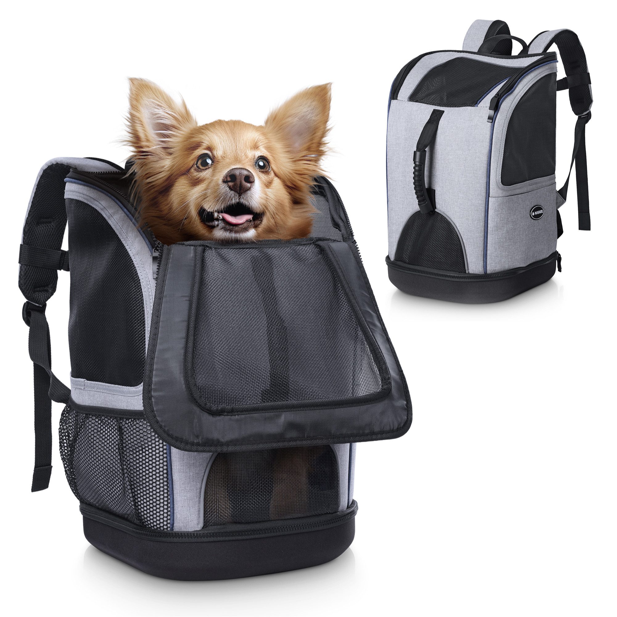 Tiertransportbox 2in1 Rucksack für Hund Katze gepolstert - Hunderucksack Katzenrucksack