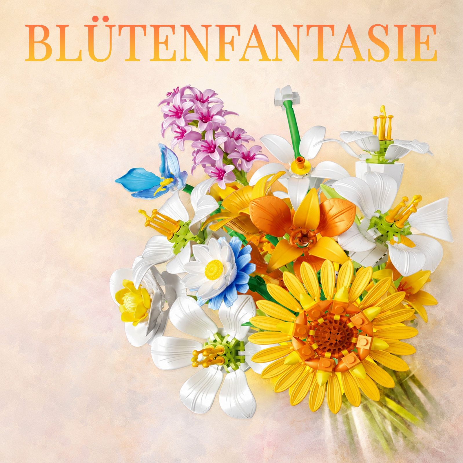 Esun Blumensträuße Bausteine Blume Set, Blumen und Pflanzen Serie 529 St. Spielbausteine, (Set, 529 St., Komplettset), Home Deko Flower Muttertag Geburtstag Valentinstag