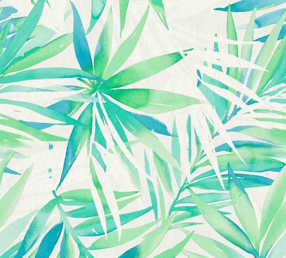 Natur botanisch, Vliestapete Tapete Weiß PVC-frei Palmentapete, tropisch, DESIGNDSCHUNGEL Schwarz By N. Laura Floral