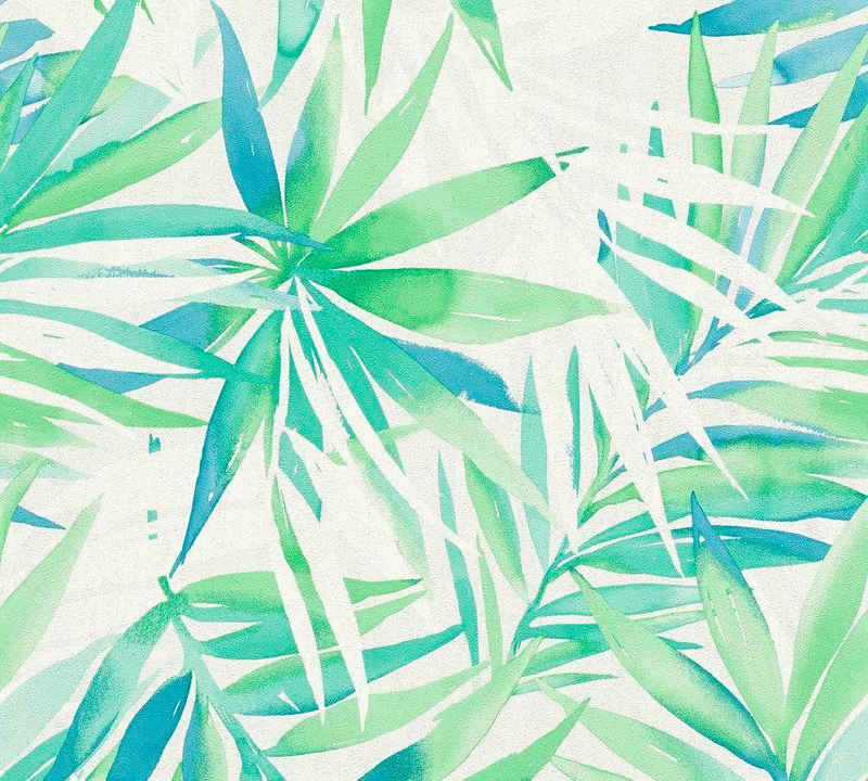 DESIGNDSCHUNGEL By Laura N. Vliestapete »Palmentapete«, botanisch, tropisch, Floral Tapete Natur Schwarz Weiß PVC-frei