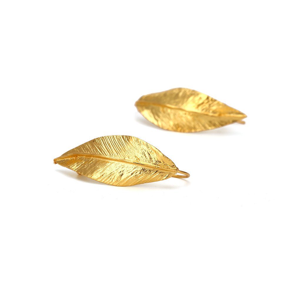 Goldene Geschenktüte Blatt Paar Vintage Inklusive Invanter Ohrringe,übertrieben, Weihnachtsgeschenk, Ohrhänger