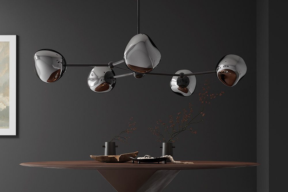 riess-ambiente Hängeleuchte LIQUID DIAMOND 100cm smoke – 5-flammige Glas-Kugelleuchte, keine besonderen Funktionen, ohne Leuchtmittel, Pendelleuchte Design, edl – Bild 5 von 5