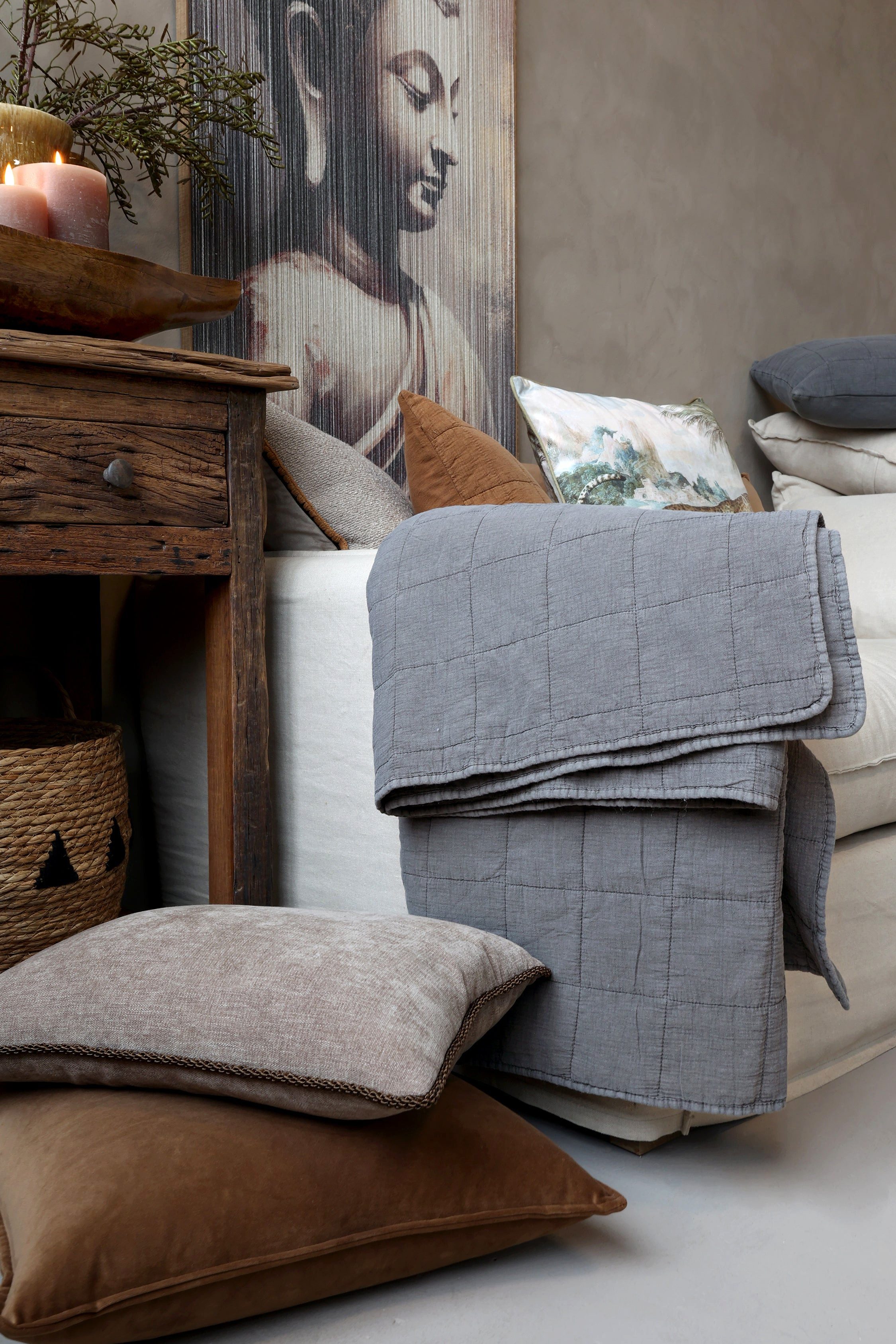 Chic Antique Tagesdecke Chic Antique Quilt Aix Vintage Thunder Grey