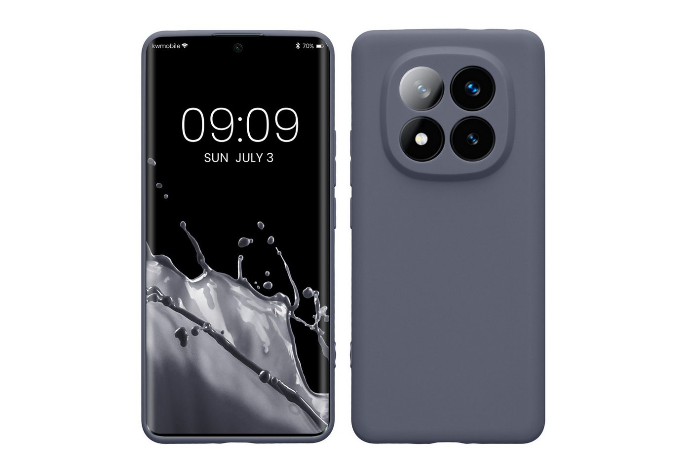 kwmobile Handyhülle Hülle für Xiaomi Redmi Note 14 Pro+ 5G / Redmi Note 14 Pro Plus 5G, Backcover Silikon - Soft Handyhülle - Handy Case in Blaugrau
