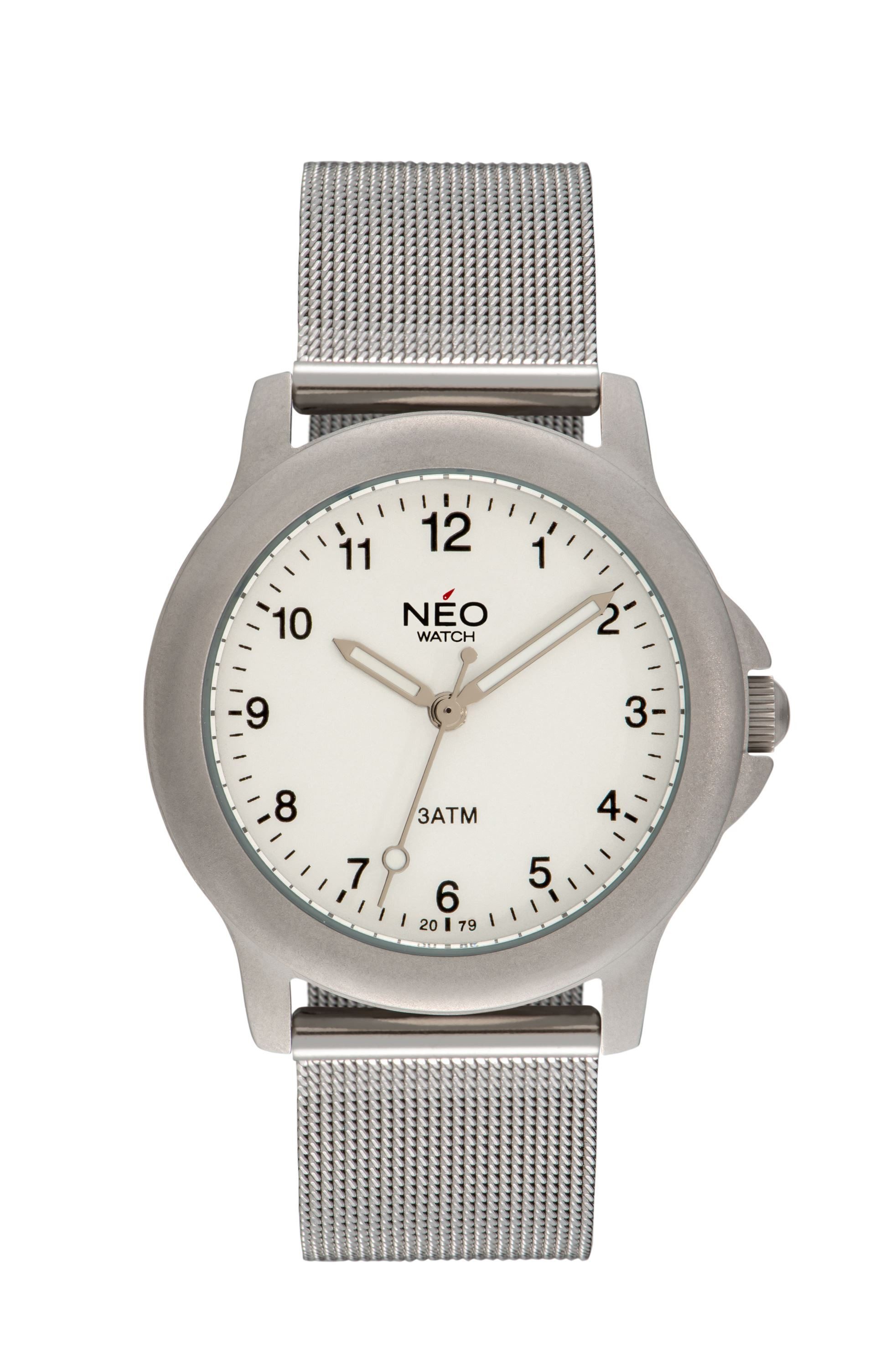 Neo Watch Quarzuhr Damenuhr Herrenuhr Quarzuhr Edelstahl Silber N5-011