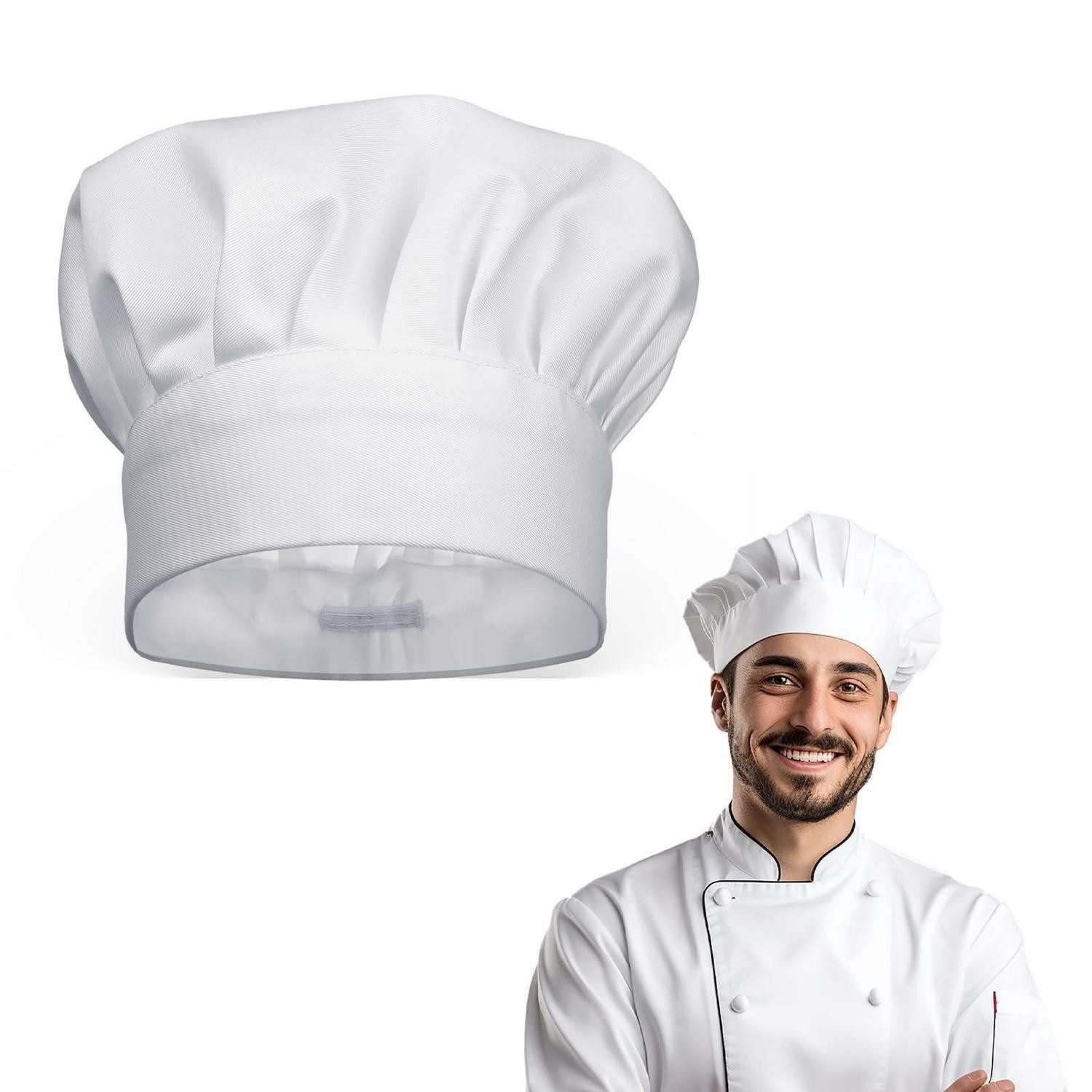LuxusKollektion Kochschürze Kochmütze Baumwolle Weiß