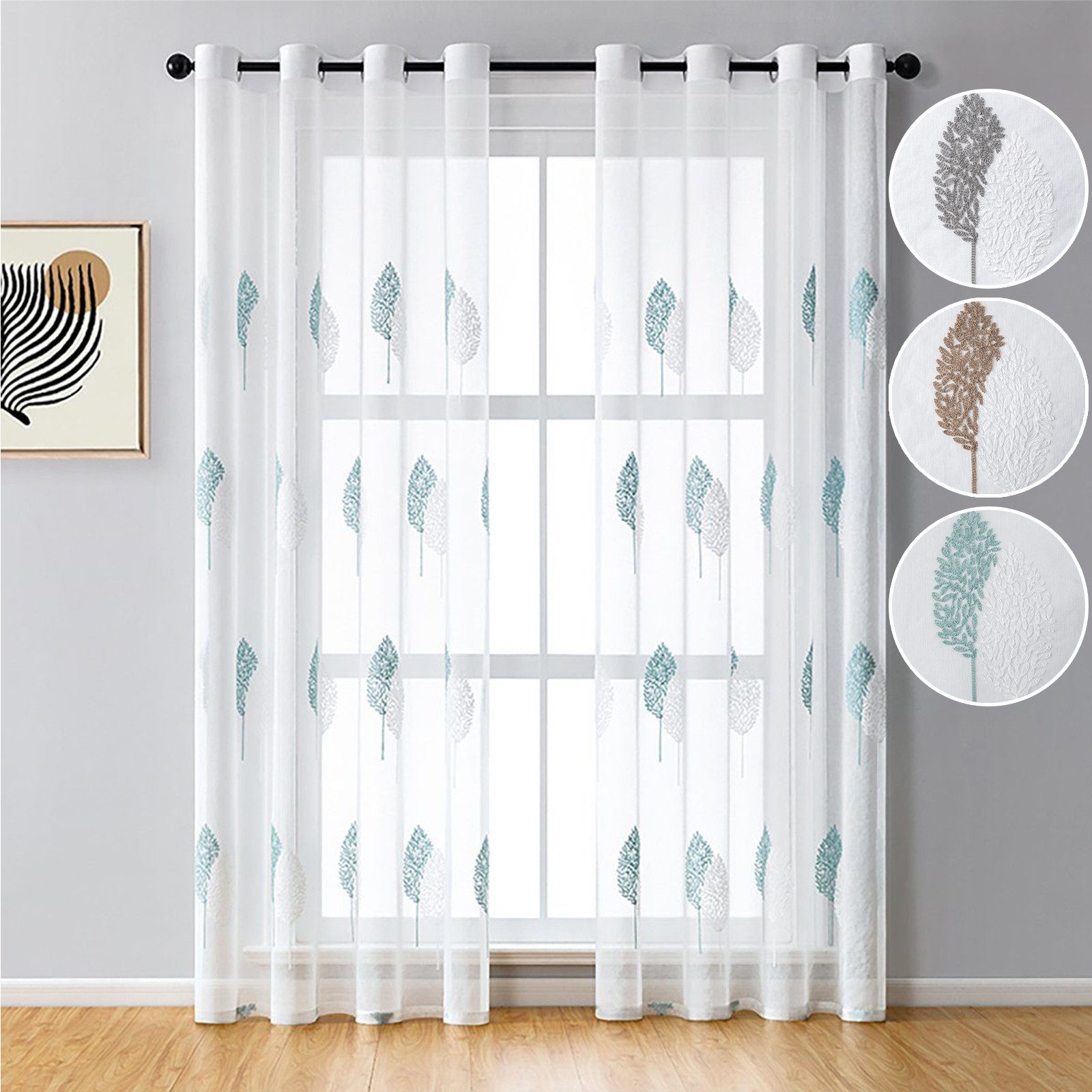 Jibenhome Vorhang Voile Vorhang mit Ösen günstig online kaufen