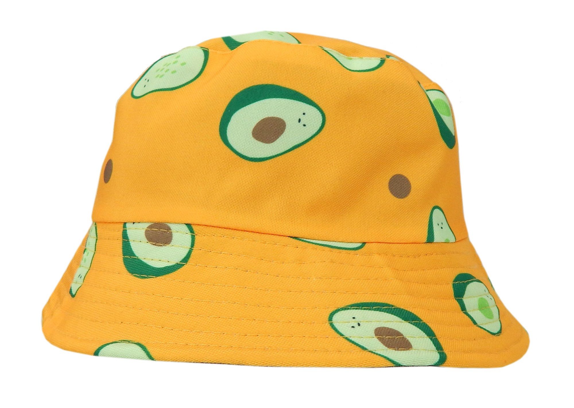 Ella Jonte Schlapphut Bucket Hat gelb Avocado oder schwarz bunt Baumwolle Sommerhut Wendehut