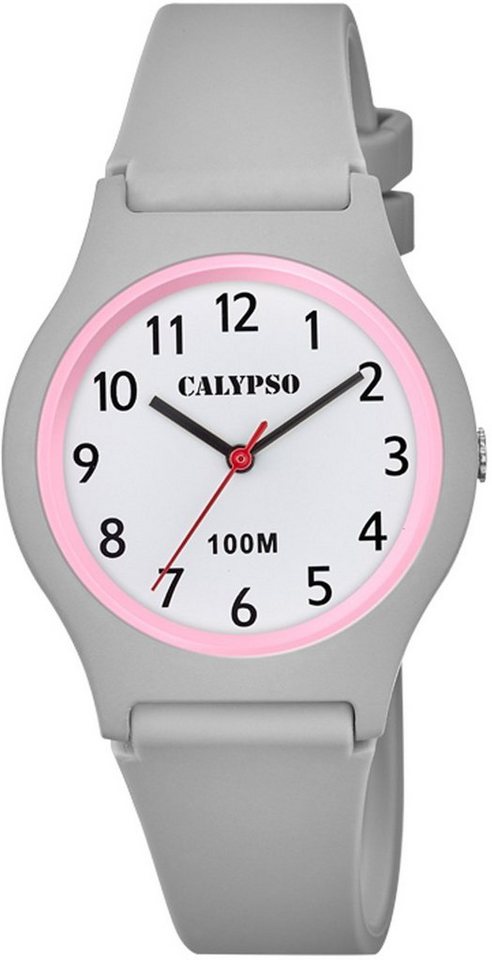 CALYPSO WATCHES Quarzuhr Calypso Jugend Uhr Analog Casual, Jugend  Armbanduhr rund, Kunststoffarmband grau, Casual