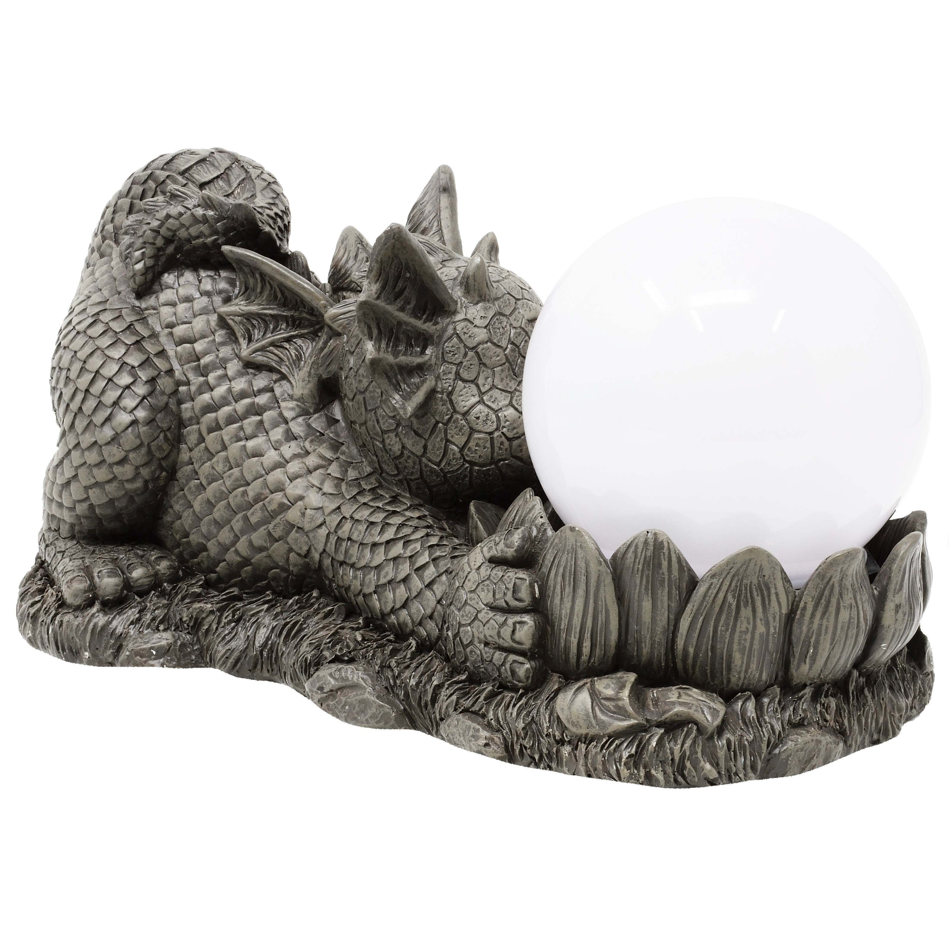 MystiCalls Dekofigur Gartendrache mit Solarlampe (1 St), Gartenfigur mit Solar