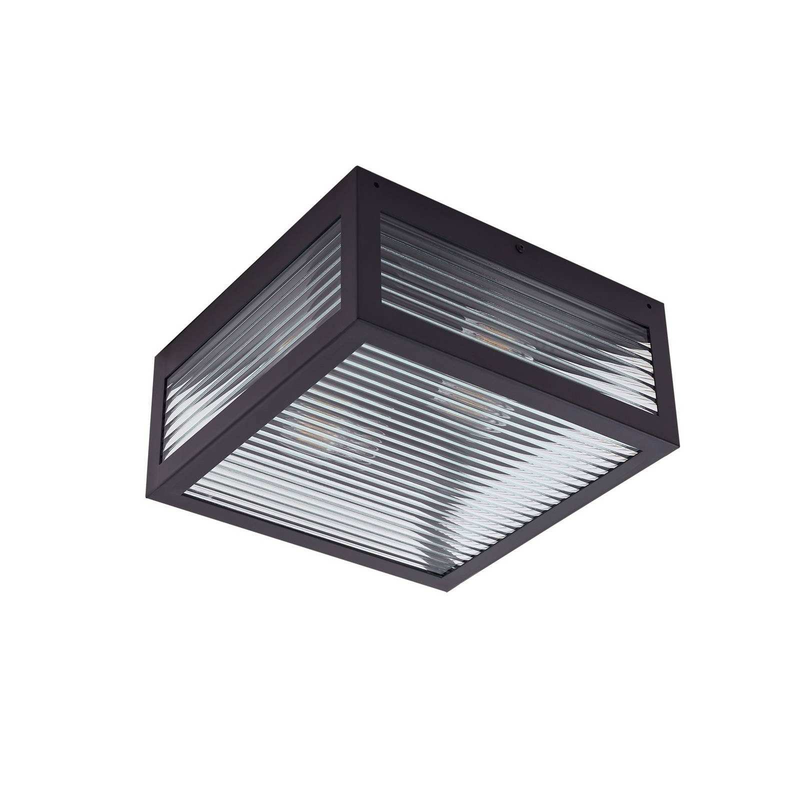 Lindby Außen-Deckenleuchte Bolgar, Metall, Schwarz IP44, 1 x 15 W LED günstig online kaufen