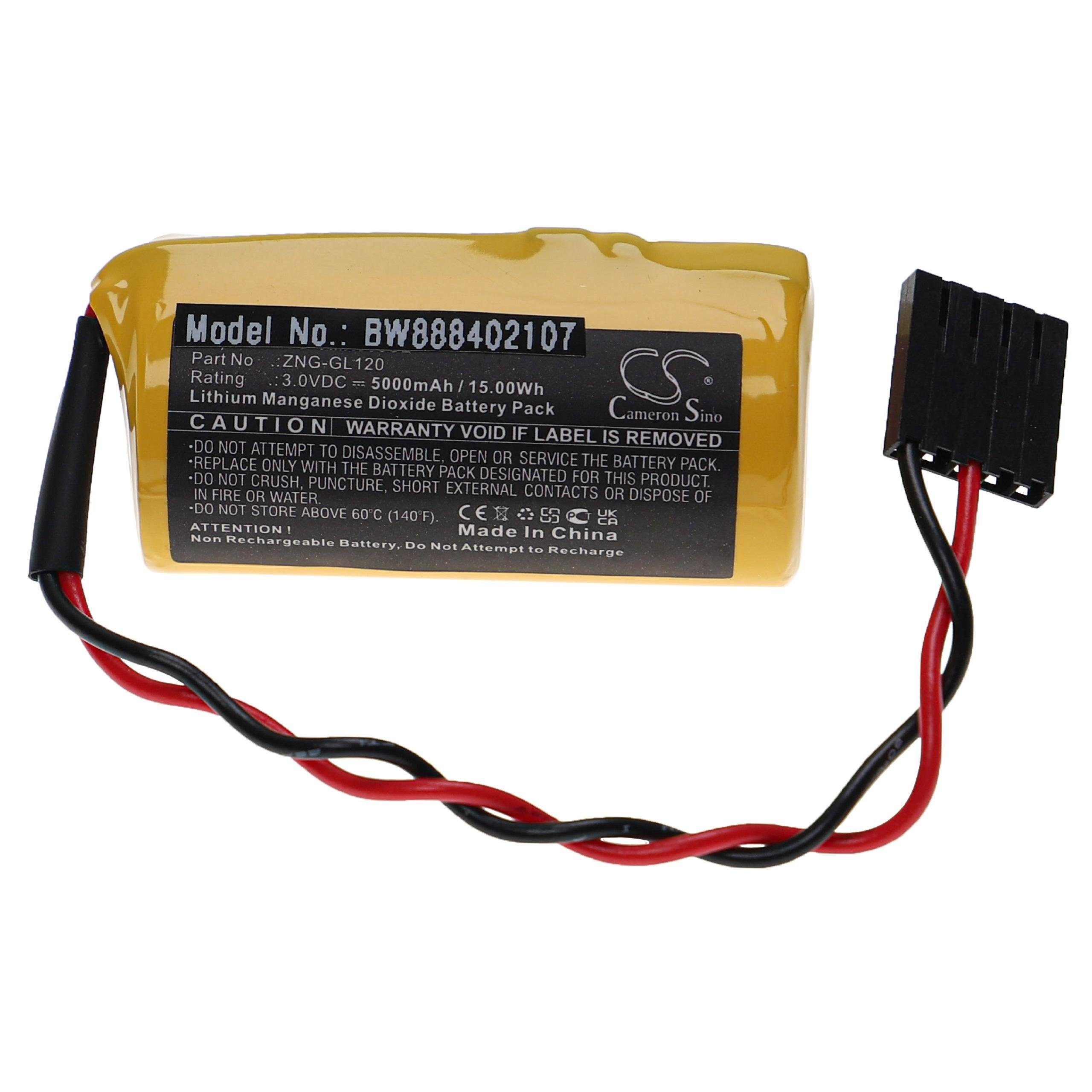 ZNG-GL120 mAh für Yaskawa für vhbw (3 Ersatz Li-MnO2 5000 Akku V)