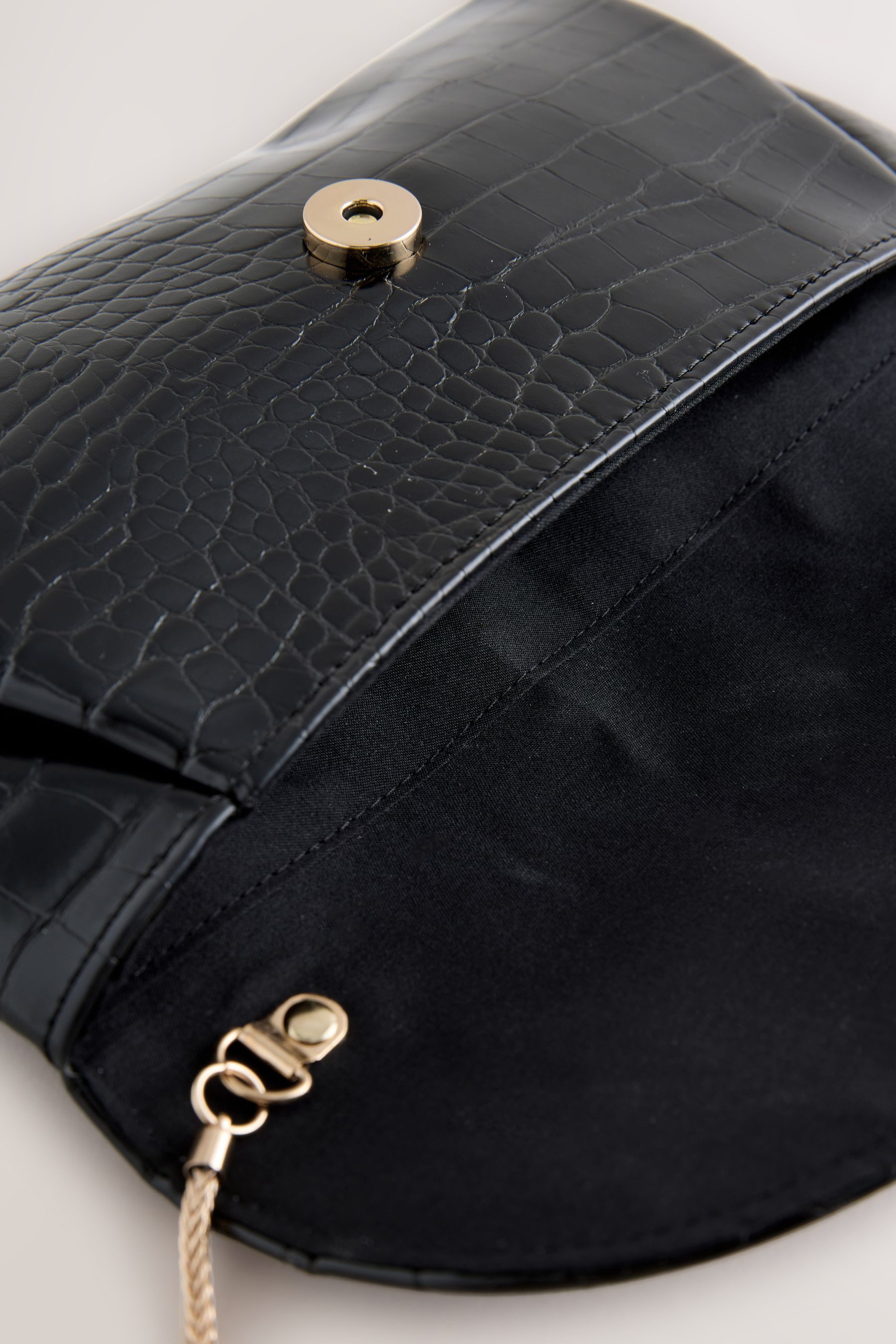 Next Clutch Glänzende Clutch in Kroko-Optik (1-tlg)