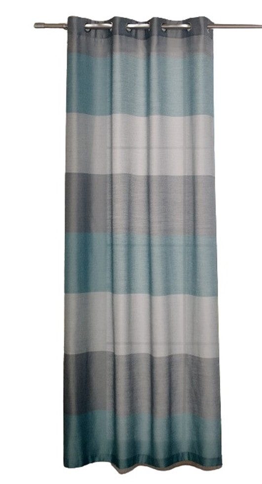 Clever-Kauf-24 Vorhang Ösenschal Maxima, petrol / grau gestreift, BxH 140x2 günstig online kaufen