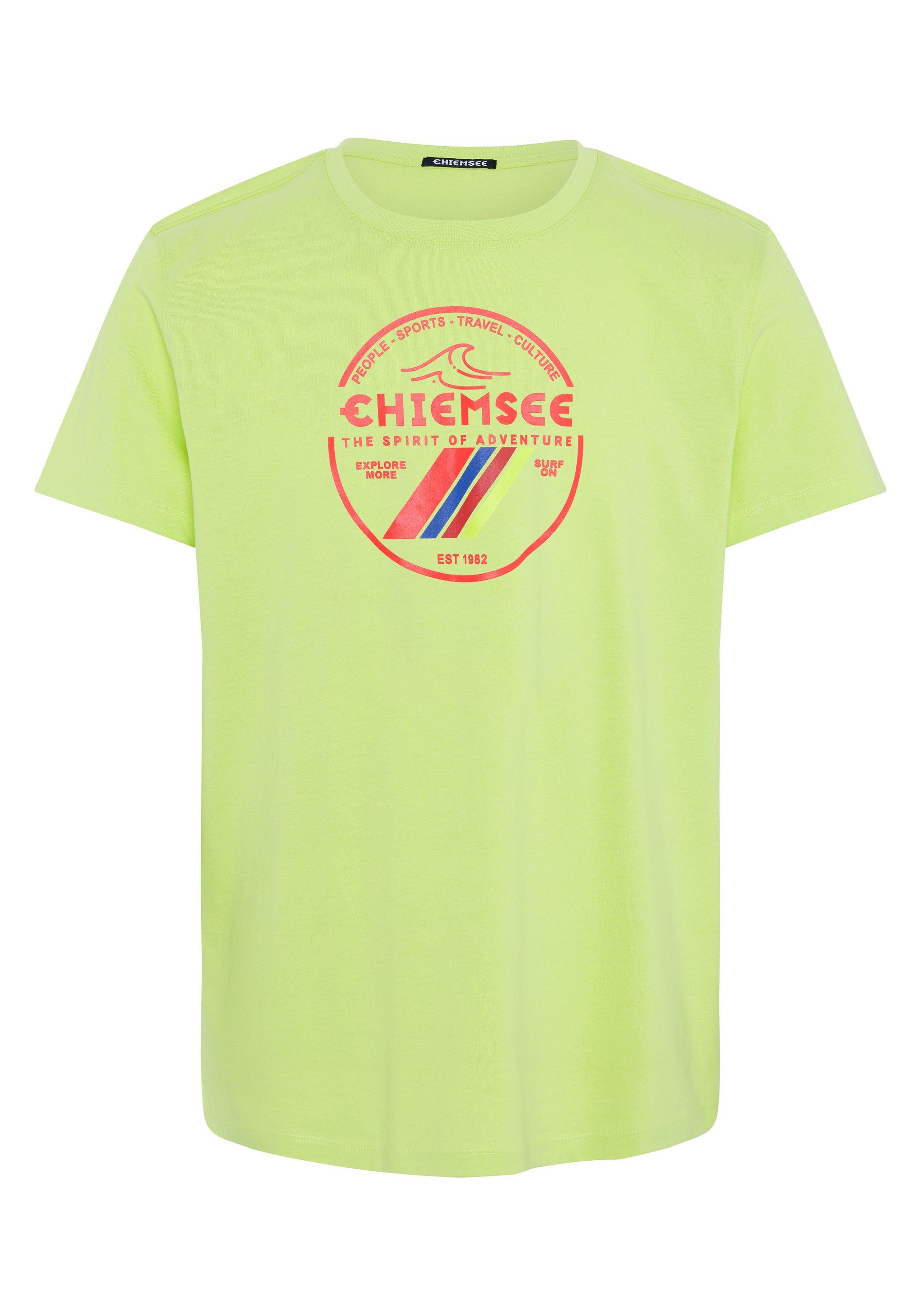 Chiemsee Print-Shirt T-Shirt aus Baumwolle mit Label-Frontprint 1 13-0535 Sharp Green