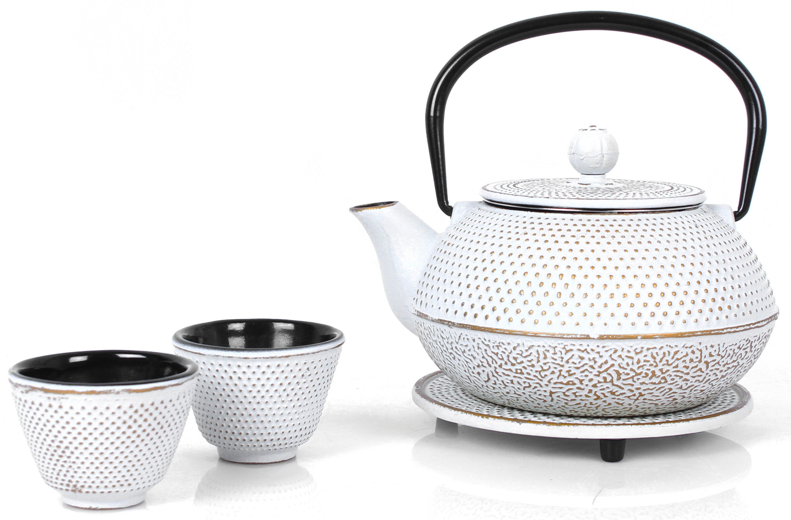 ECHTWERK Teeservice (4-tlg), 2 Personen, Gusseisen, Vintage-Design, 0,8 L, Gusseisen, abnehmbares Sieb