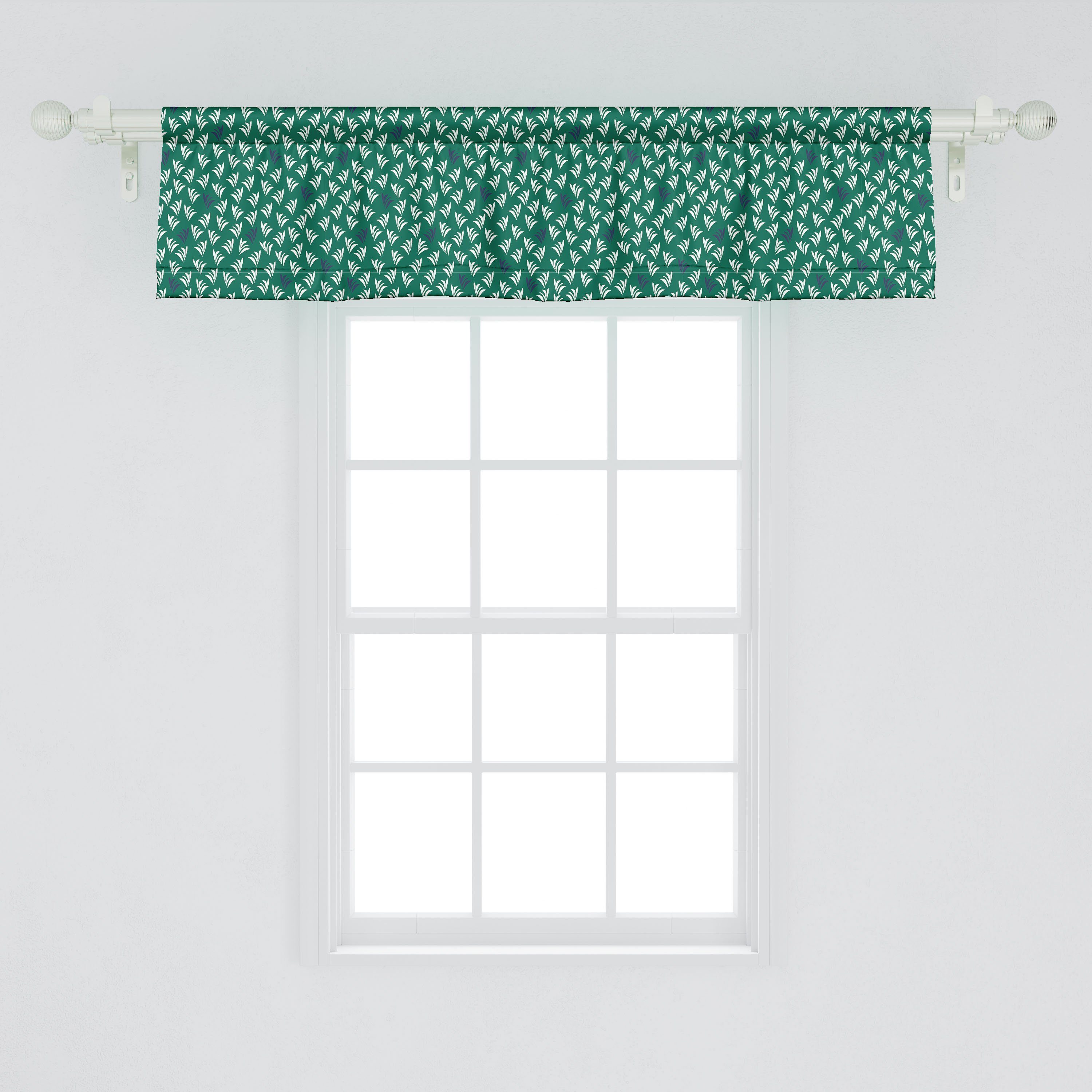 Schlafzimmer Microfaser, mit Dekor für Abakuhaus, Natur-Kunst Vorhang Kräuter Volant Tropical Küche Scheibengardine Motive Stangentasche,