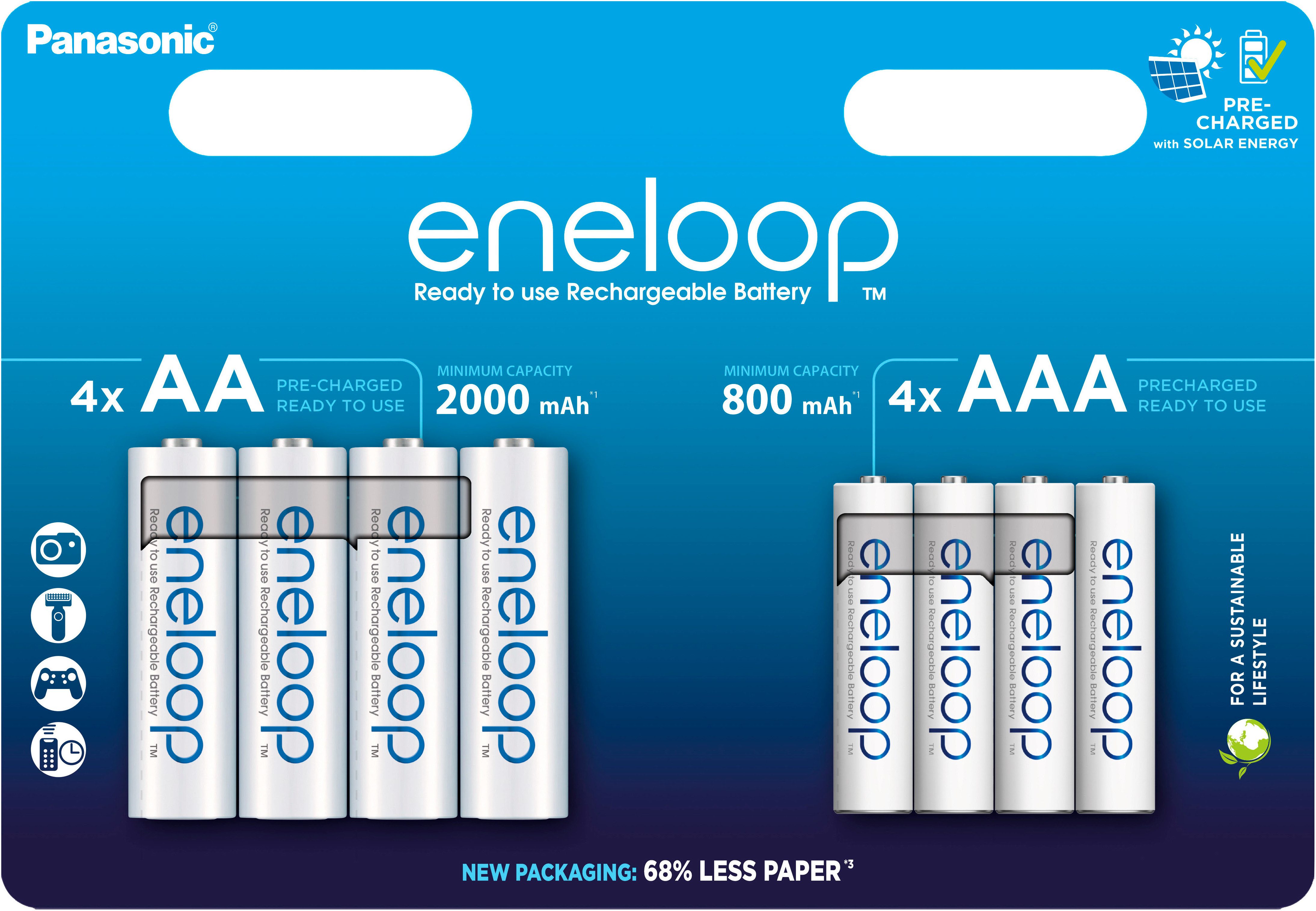 eneloop AA 4 stk. + AAA 4 stk. Akku