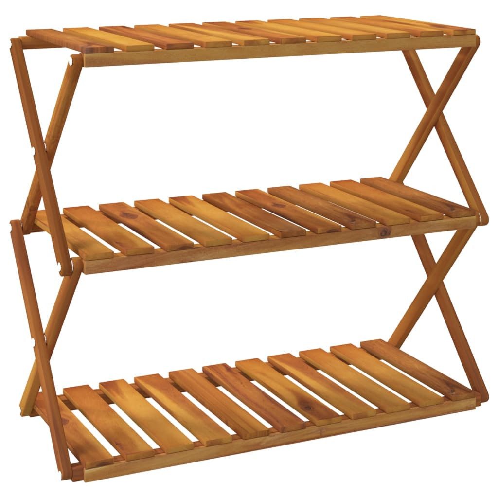 vidaXL Bücherregal Klappregal 3 Böden Braun 70x31x63 cm Massivholz, 1-tlg.