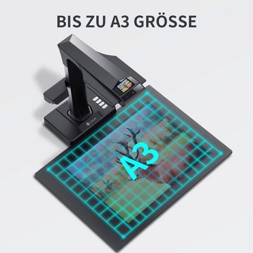 CZUR ET 16 Plus Professioneller Buchscanner mit LED Fülllicht Dokumentenscanner, (A3 Visualizer für Windows und macOS mit Laser Verflachungstechnologie)