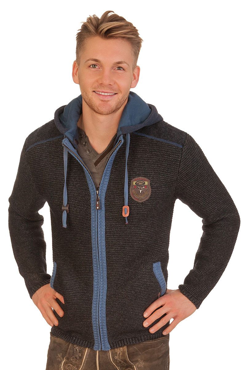 Trachtenstrickjacke Dakar 70 cm mit Sweater-Kapuze