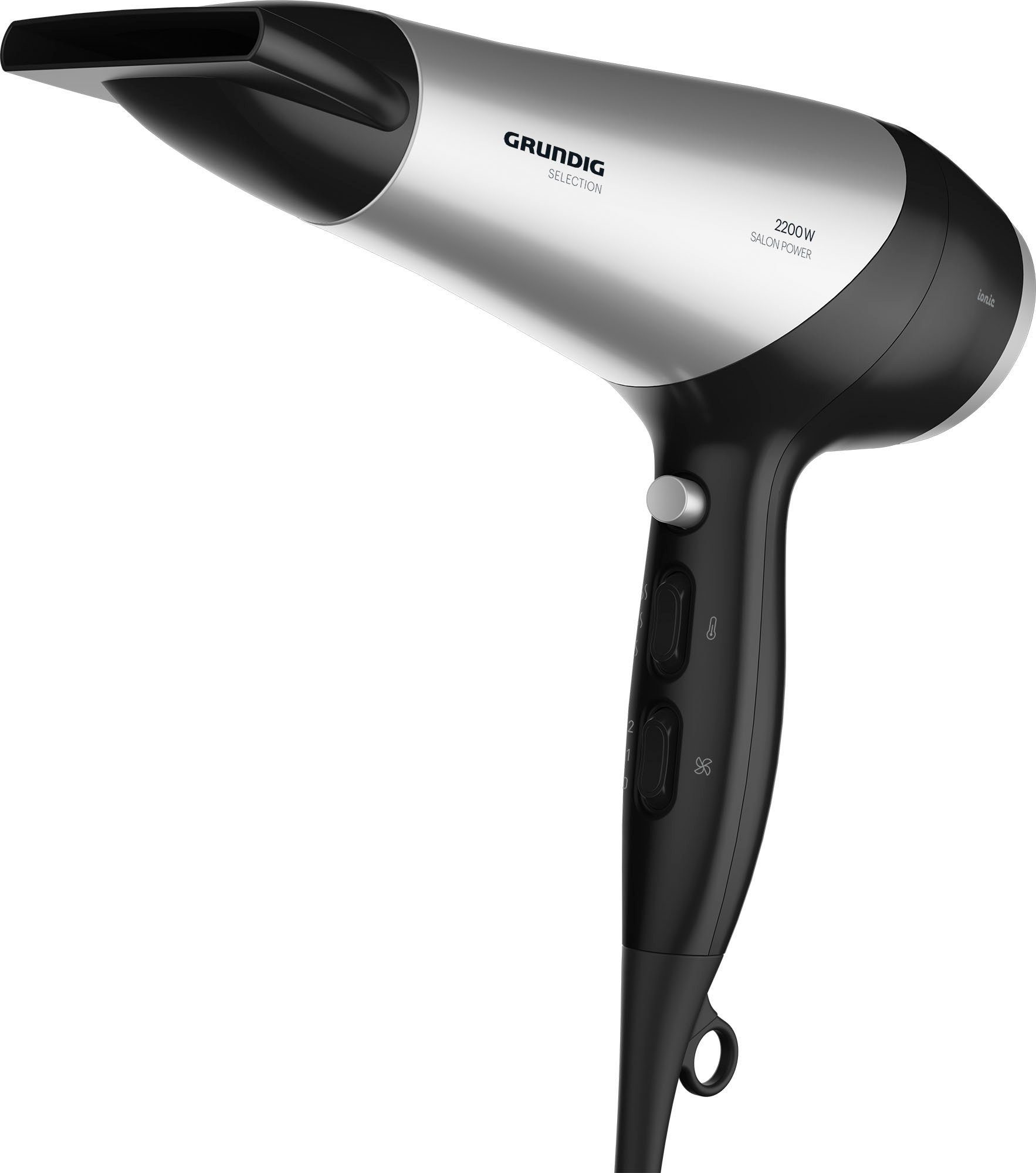 Grundig Haartrockner HD 6080 B, 2200 W, 2200W Ionen-Haartrockner mit Keramikschutz für glänzendes Haar