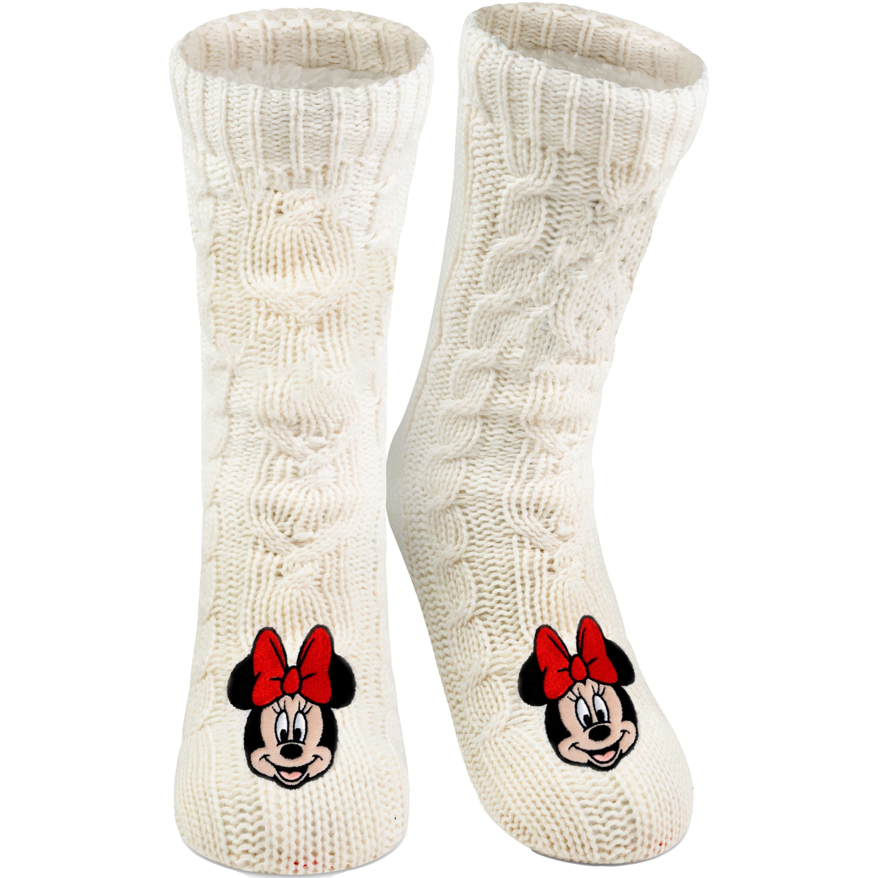 Haussocken Disney Minnie Mouse Hüttensocken Strick Haussocken Kuschelsocken