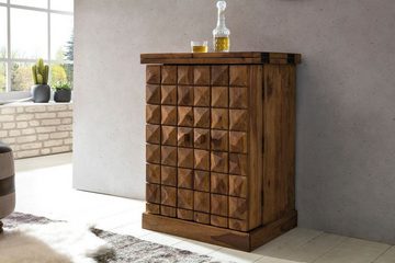 tinkaro Weinregal PUNA Weinschrank Sheesham Weinbar Holz Holzschrank