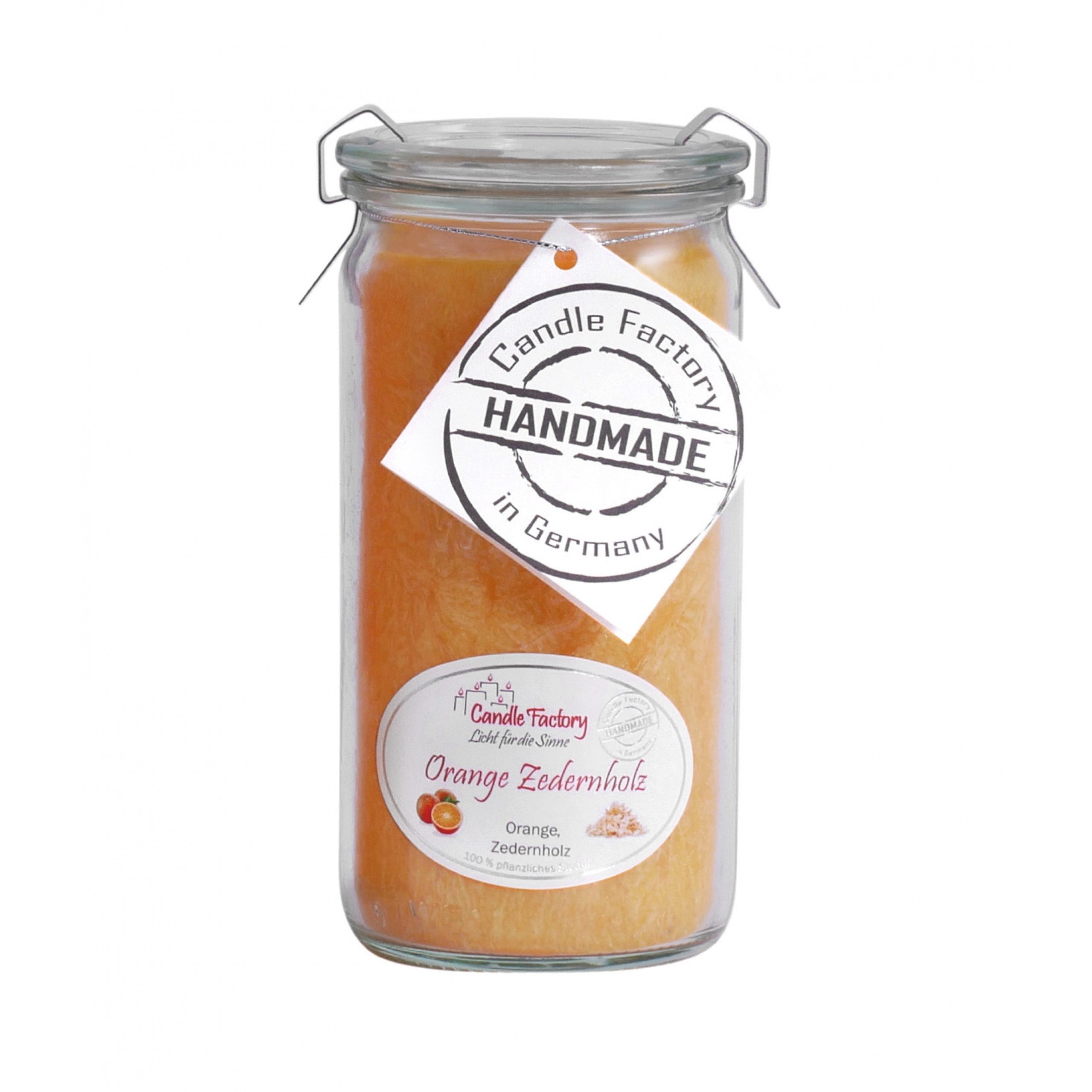 Candle Factory Duftkerze Candle Factory Mini Jumbo Orange Zedernholz Duftkerze Dekokerze