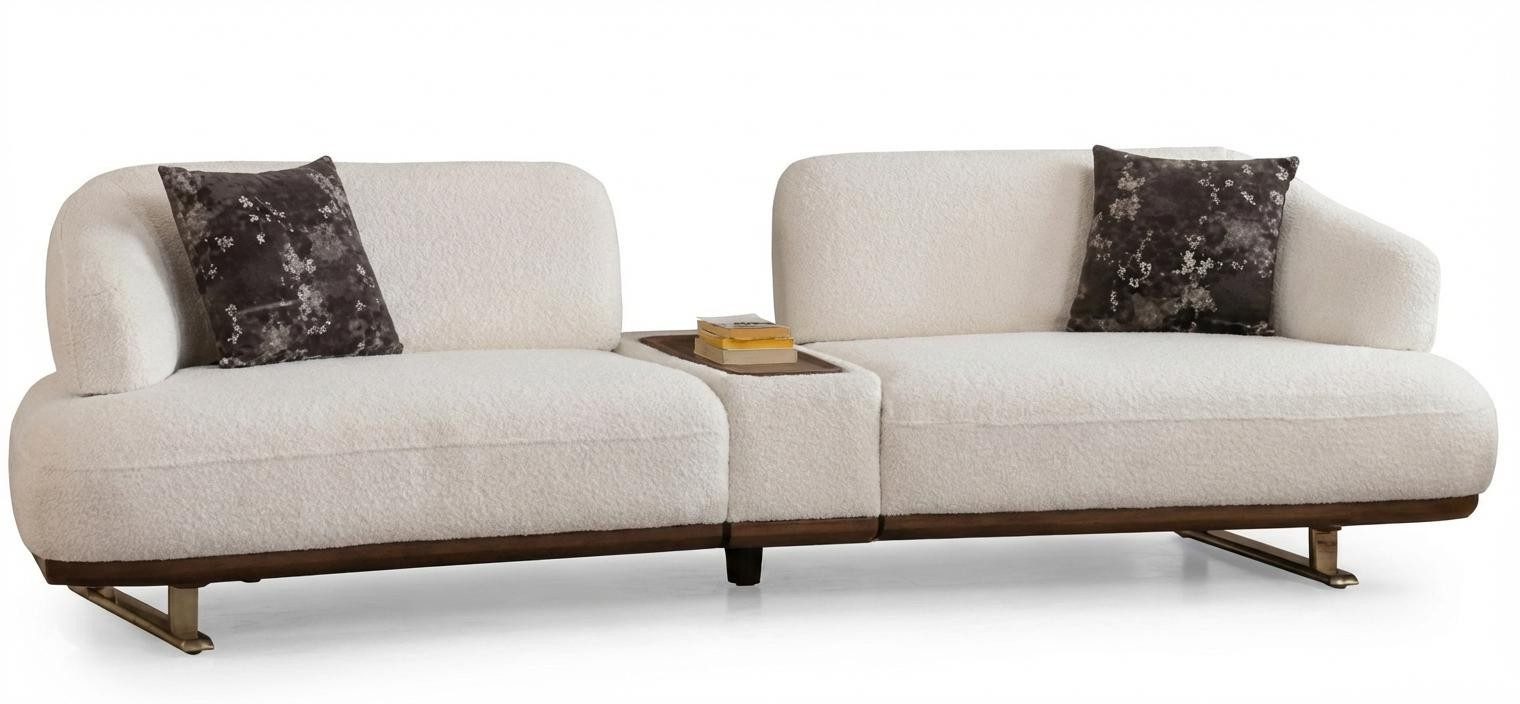 Xlmoebel Sofa Moderne 3-Sitzer Couch in Weiß im minimalistischen Design, 1 Teile, Made in Europa