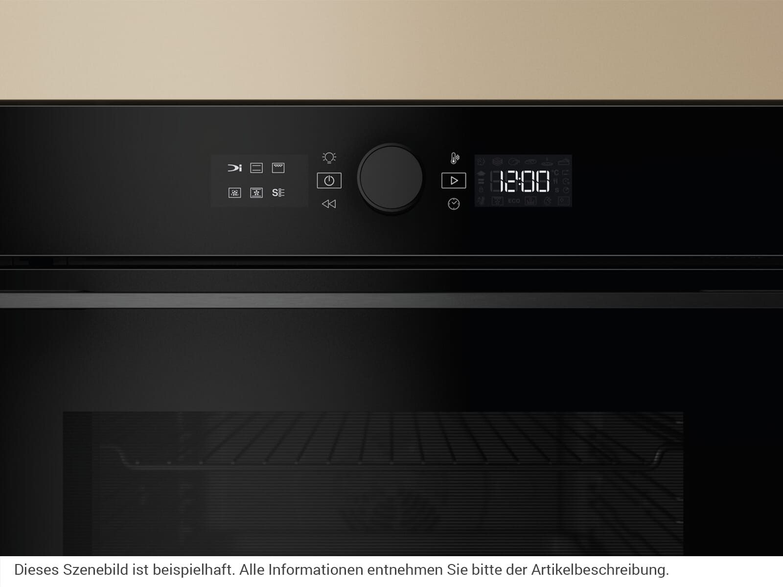 BAUKNECHT Einbaubackofen BBI5S8PM1SK, mit 1-fach Teil-Teleskopauszug, Pyrolyse-Selbstreinigung