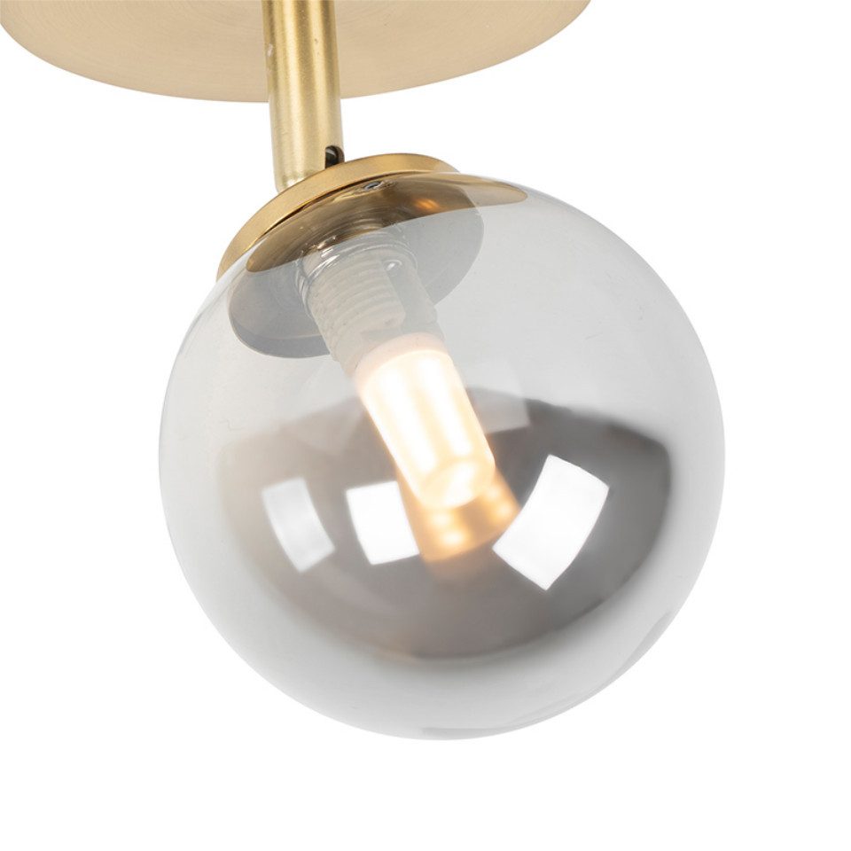 Qazqa LED Aufbaustrahler Athens, ohne Leuchtmittel, Warmweiß, QAZQA Aufbau­spot, g9, Gold, Glas, Landhaus