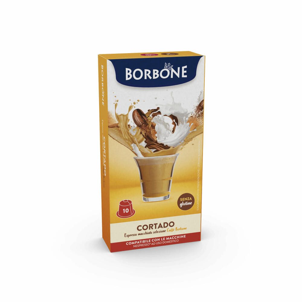 Caffè Borbone Kaffee Cortado, 10 Kapseln, Kompatibel mit dem Nespresso-Kapselsystem*