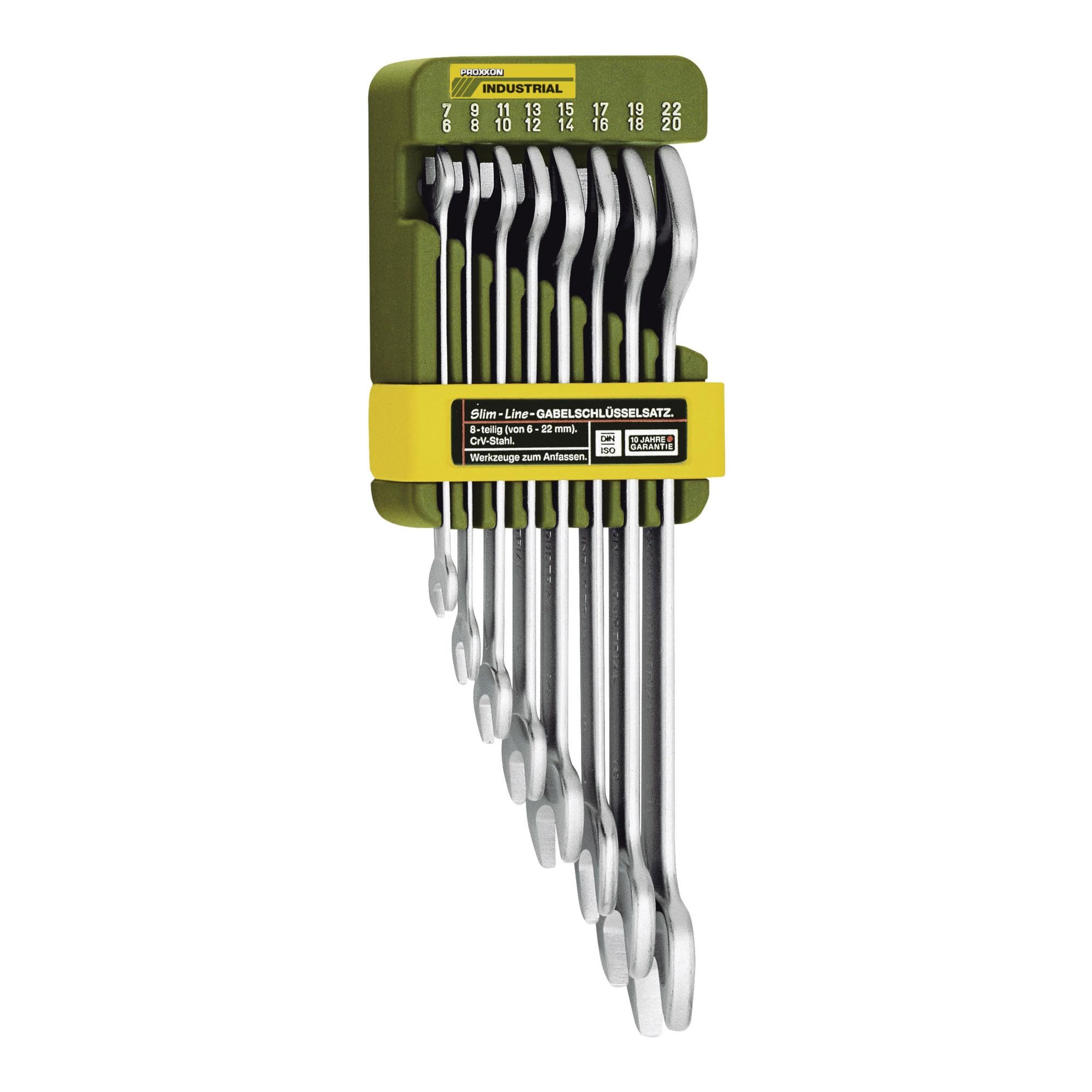 PROXXON INDUSTRIAL Maulschlüssel Proxxon Doppel-Maulschlüsselsatz, 8-teilig von 6 x 7 bis 20 x 22 mm