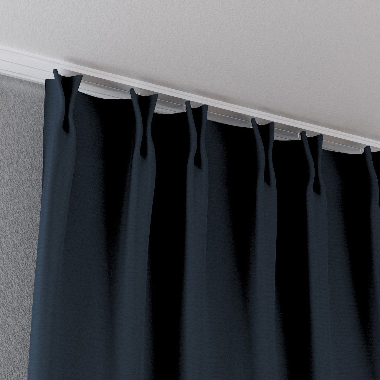 Vorhang 100 Dekoria cm, mit flämischen 70 Vorhang x Quadro, 2-er marinenblau Falten