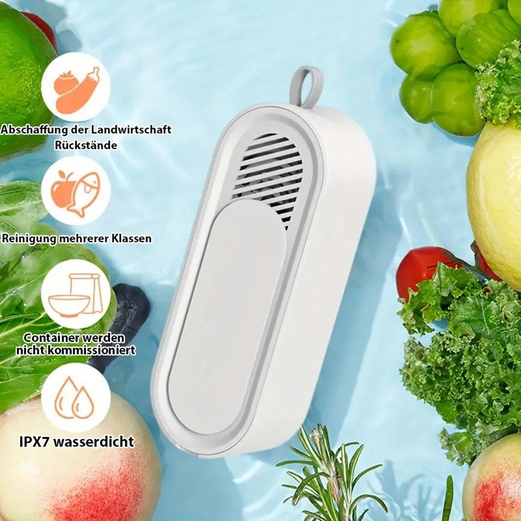 und Obst- Küchenhelfer Lebensmittelreiniger, TUABUR Ultraschallreiniger Weiß Gemüsereinigungsmaschine,