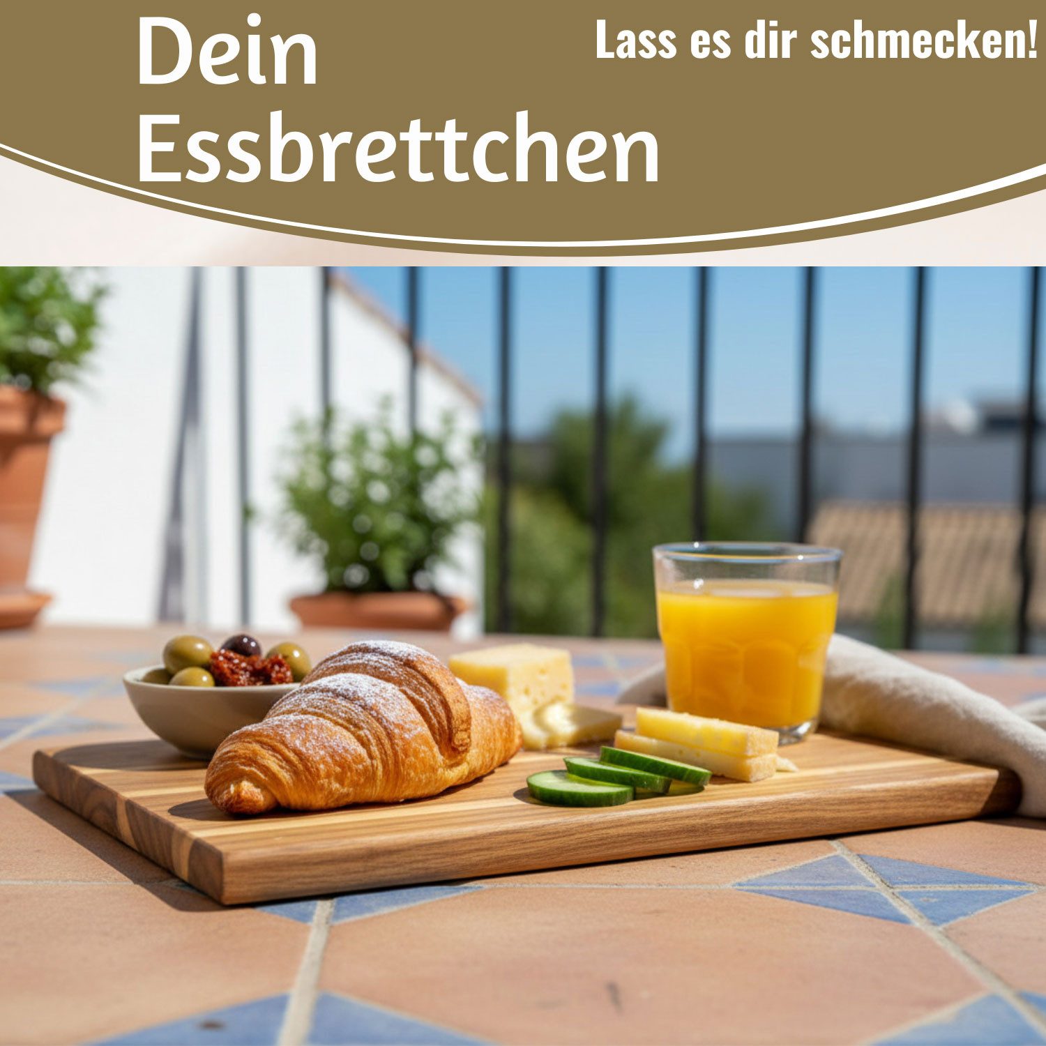 LS-LebenStil Frühstücksbrett Holz Essbrettchen 23x15cm Akazie Frühstücksbrettchen Küchenbrett, Holz, (Essbrett Vesperbrett Schneidbrett Schneidebrett Servierbre – Bild 4 von 5