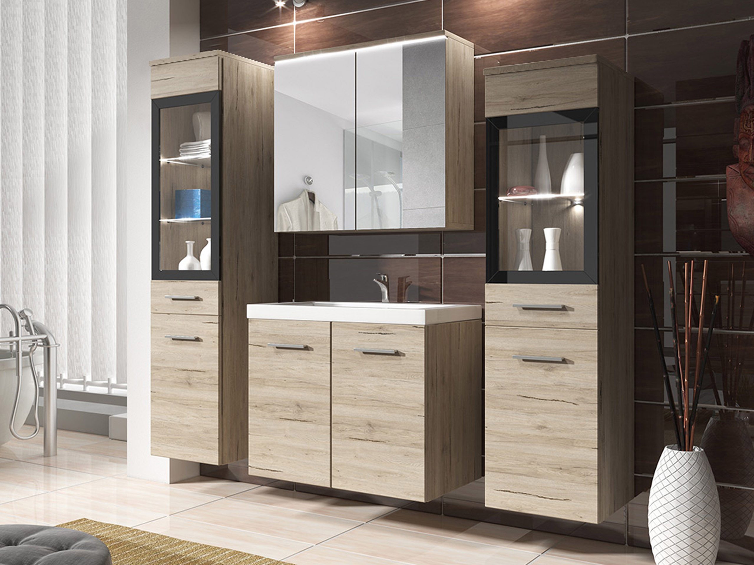 MIRJAN24 Badmöbel-Set Madrit II, (5er-Set, Waschbeckenschrank, günstig online kaufen